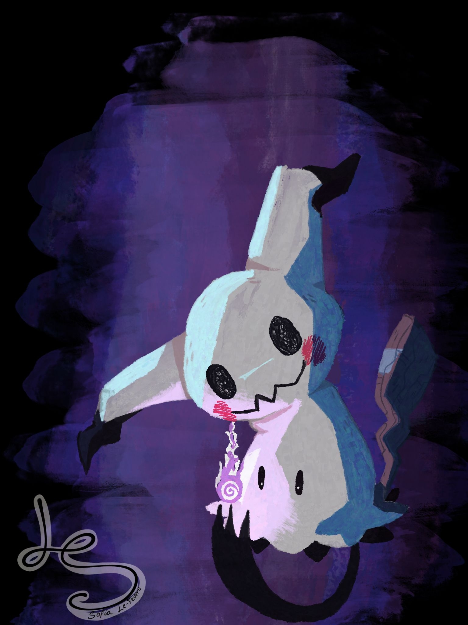 1540x2050 Wallpaper Mumikyu By Sofía Le Feuvre Created Using Adobe Fresco. #AdobeFresco #mimikyu. Cute Pokemon Wallpaper, Pokemon Alola, Ghost Type Pokemon, Phone