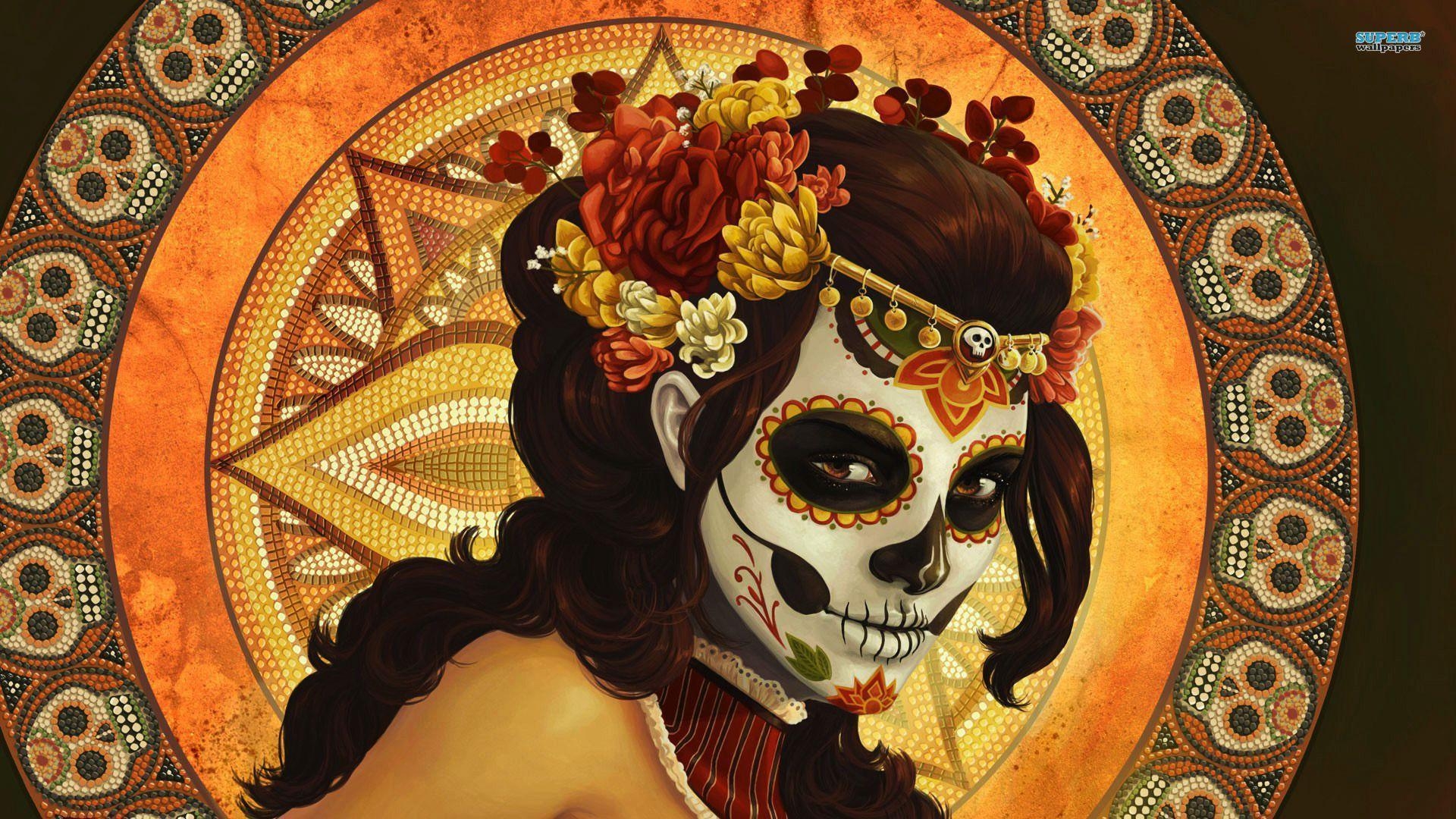 1920x1080 day of the dead. Day of the dead mask wallpaper, Desktop