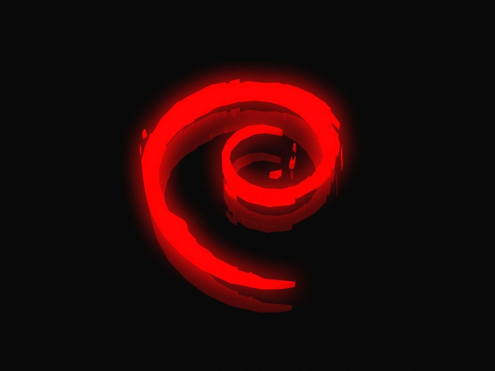 1600x1200 DEBIAN Red Neon Logo 01 By X A N A X, Desktop