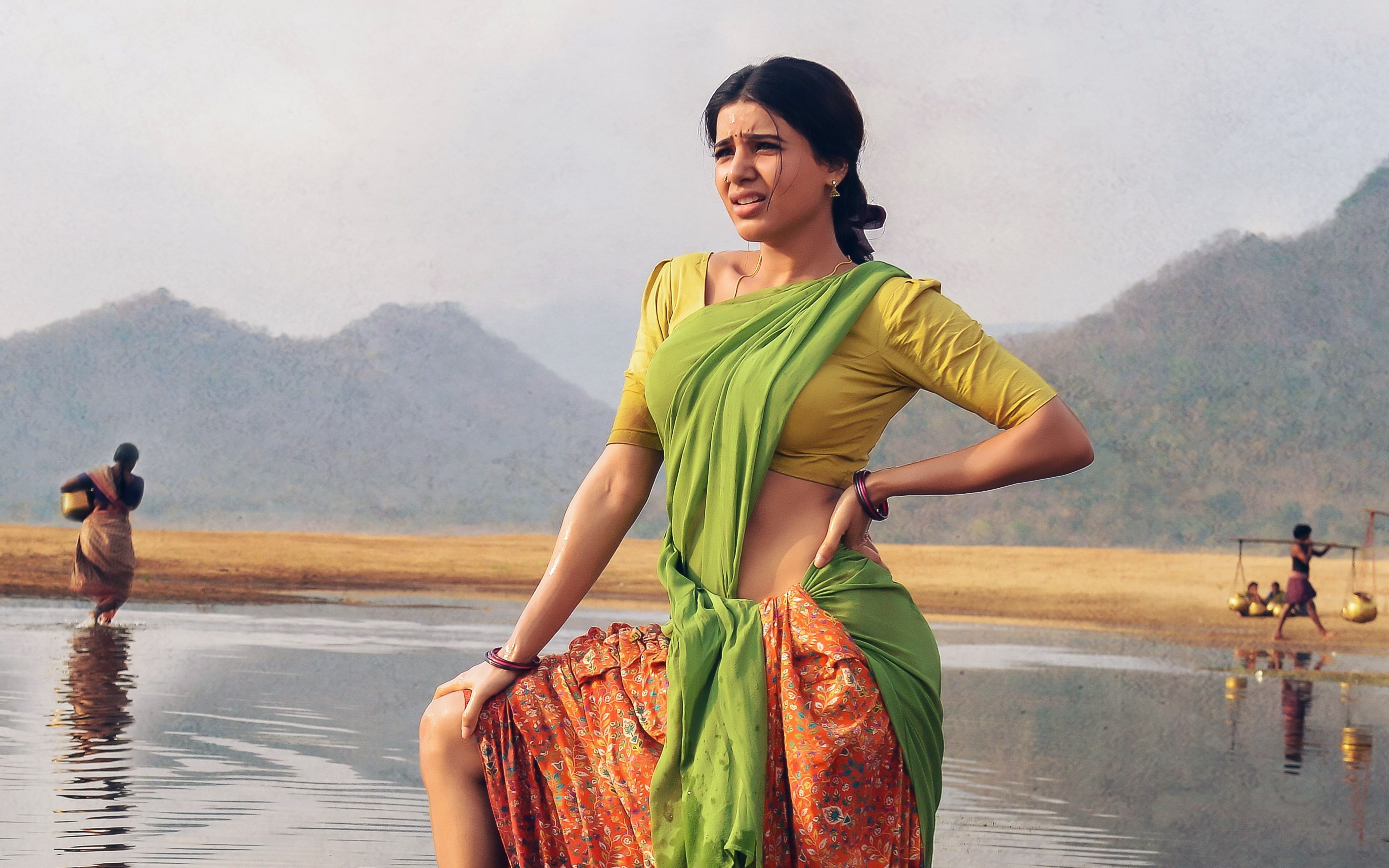 4200x2630 HD wallpaper: Samantha in Rangasthalam HD 4K. Samantha, Indian film actress, Yellow crop top, Desktop