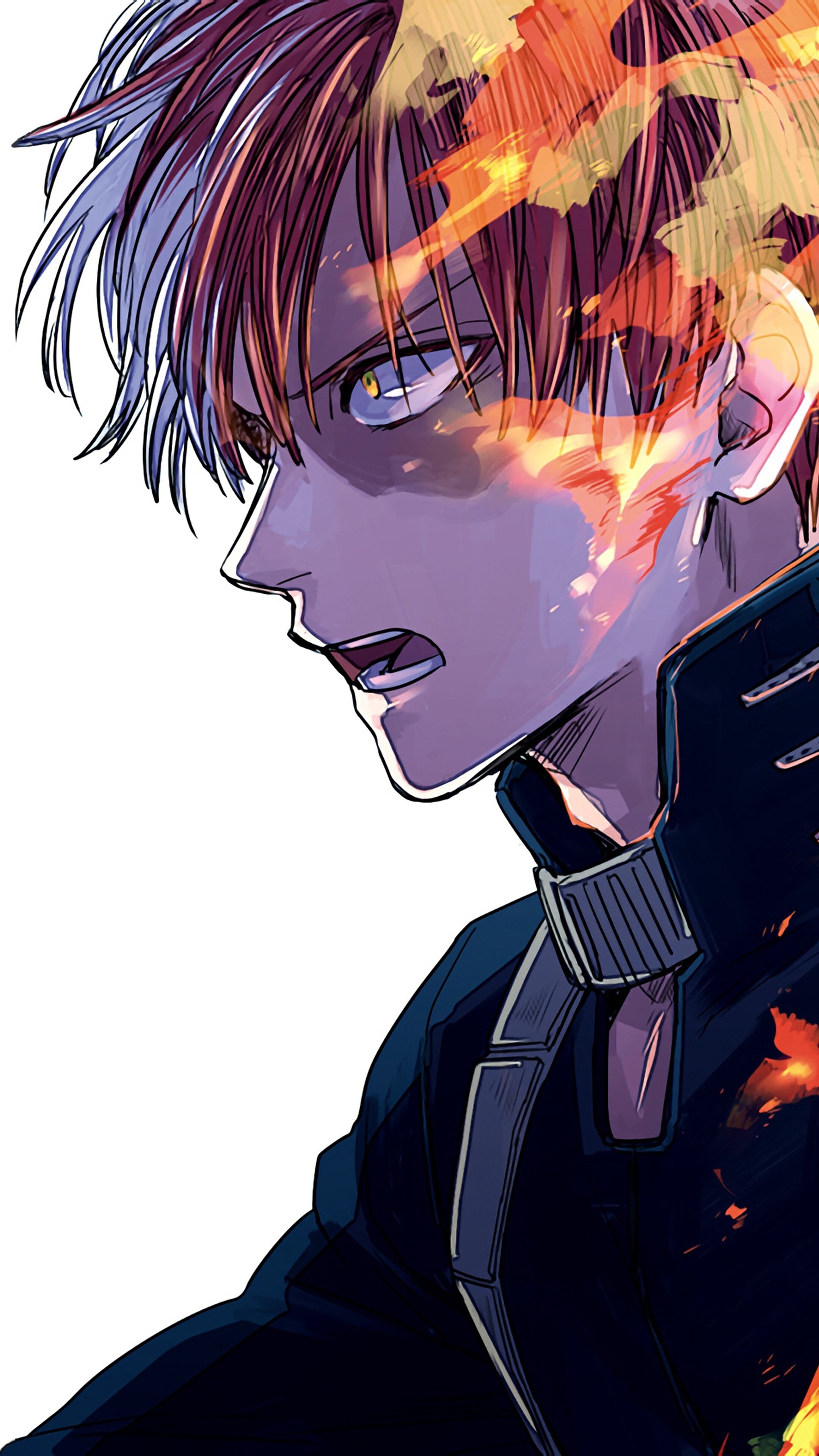 2160x3840 Shoto Todoroki, Flame, My Hero Academia, 4K iPhone 6s, Phone