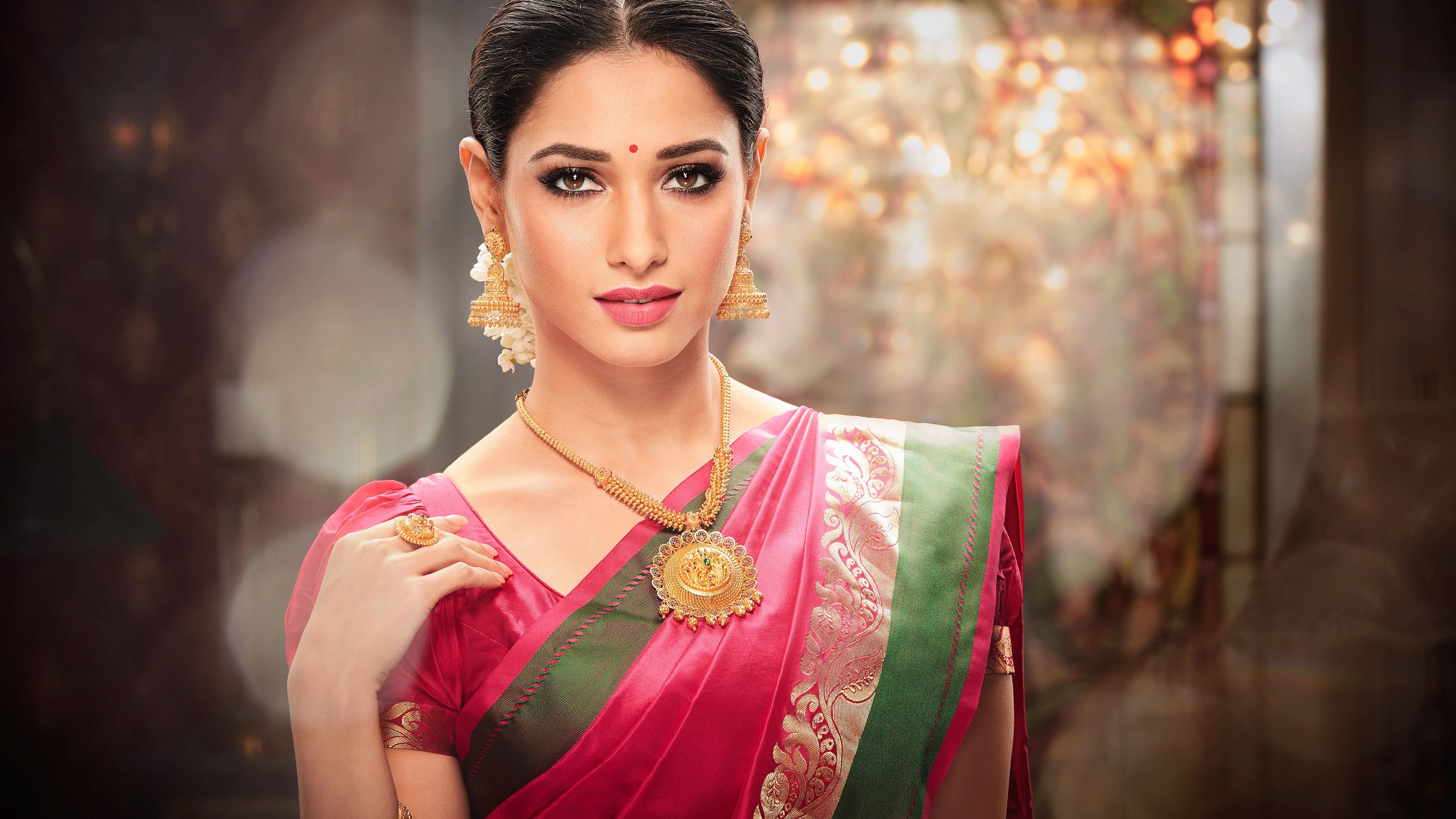 3840x2160 Wallpaper Tamannaah, Ethnic wear, Traditional, Saree, South Indian, 4K, Celebrities / Most Popular,. Wallpaper for iPhone, Android, Mobile and Desktop, Desktop