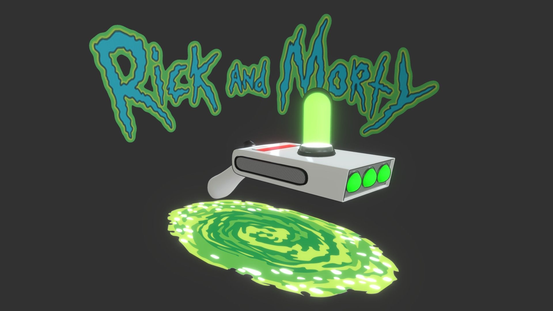 1920x1080 Portal Gun and Morty, Lorenzo Mugianesi, Desktop