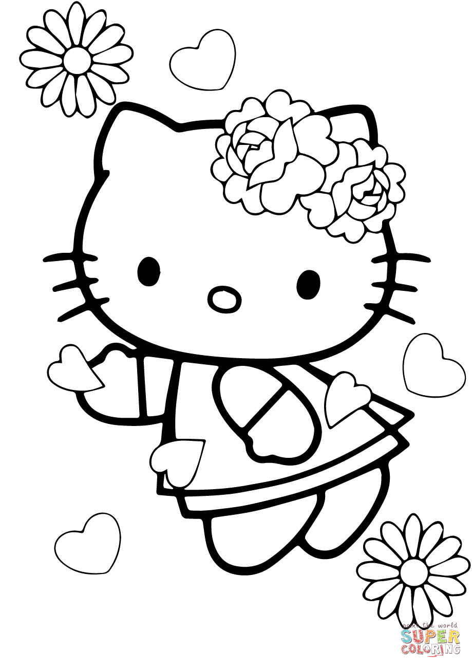 920x1300 Valentine's Day Hello Kitty coloring page, Phone