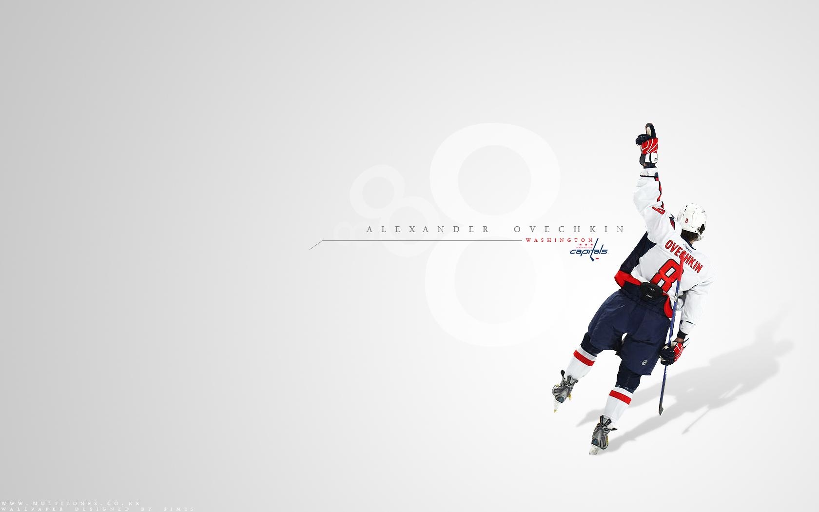 1680x1050 minimalistic, hockey, Alexander Ovechkin, Washington Capitals, Desktop