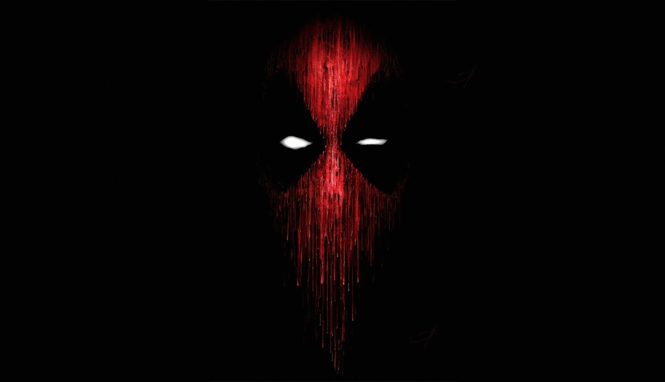 1340x770 Deadpool Mask Minimalist HD Laptop Wallpaper, HD, Desktop