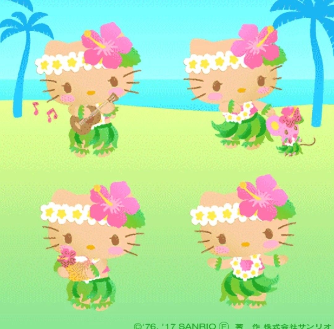 1080x1070 Hello Kitty / Hawaii Hula Dance. Hello kitty, Hello kitty wallpaper, Hello kitty drawing, Desktop