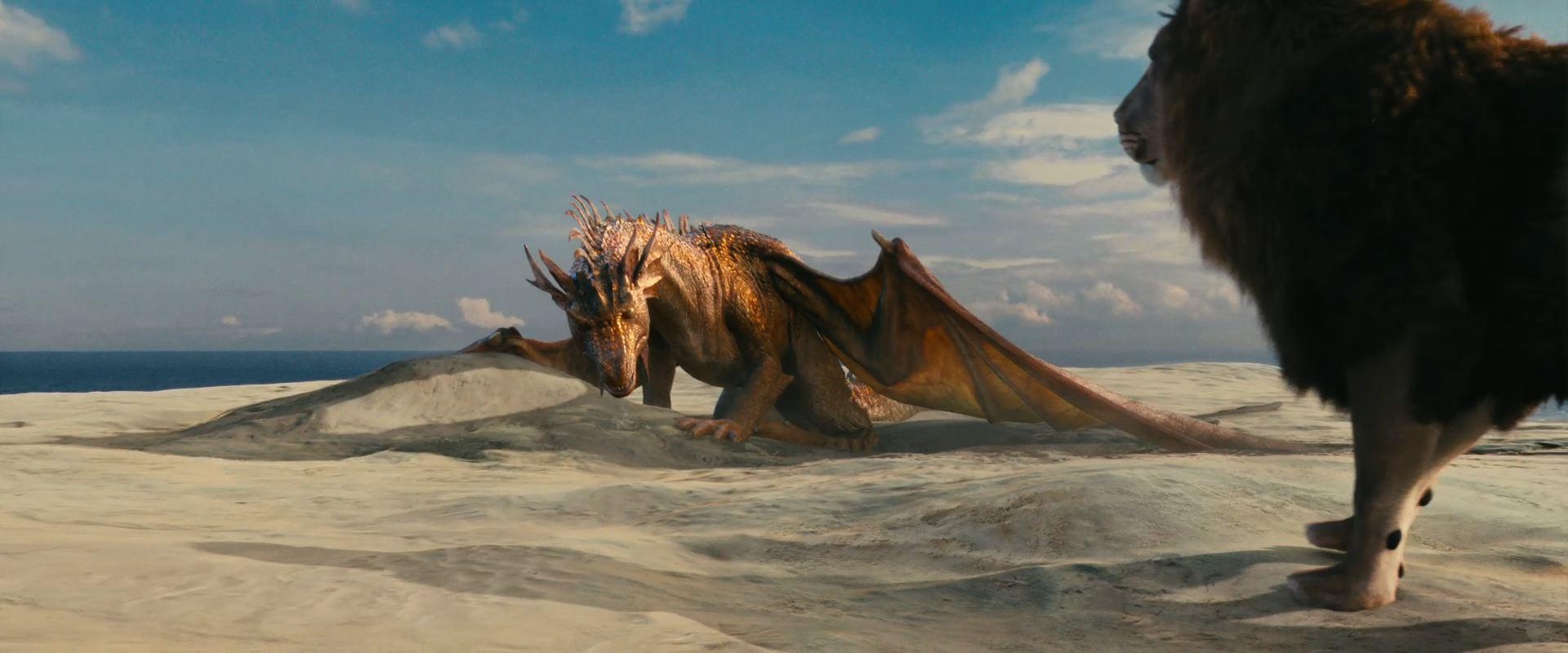 1920x800 Aslan and the Dragon from Chronicles of Narnia Voyage of the Dawn, Dual Screen