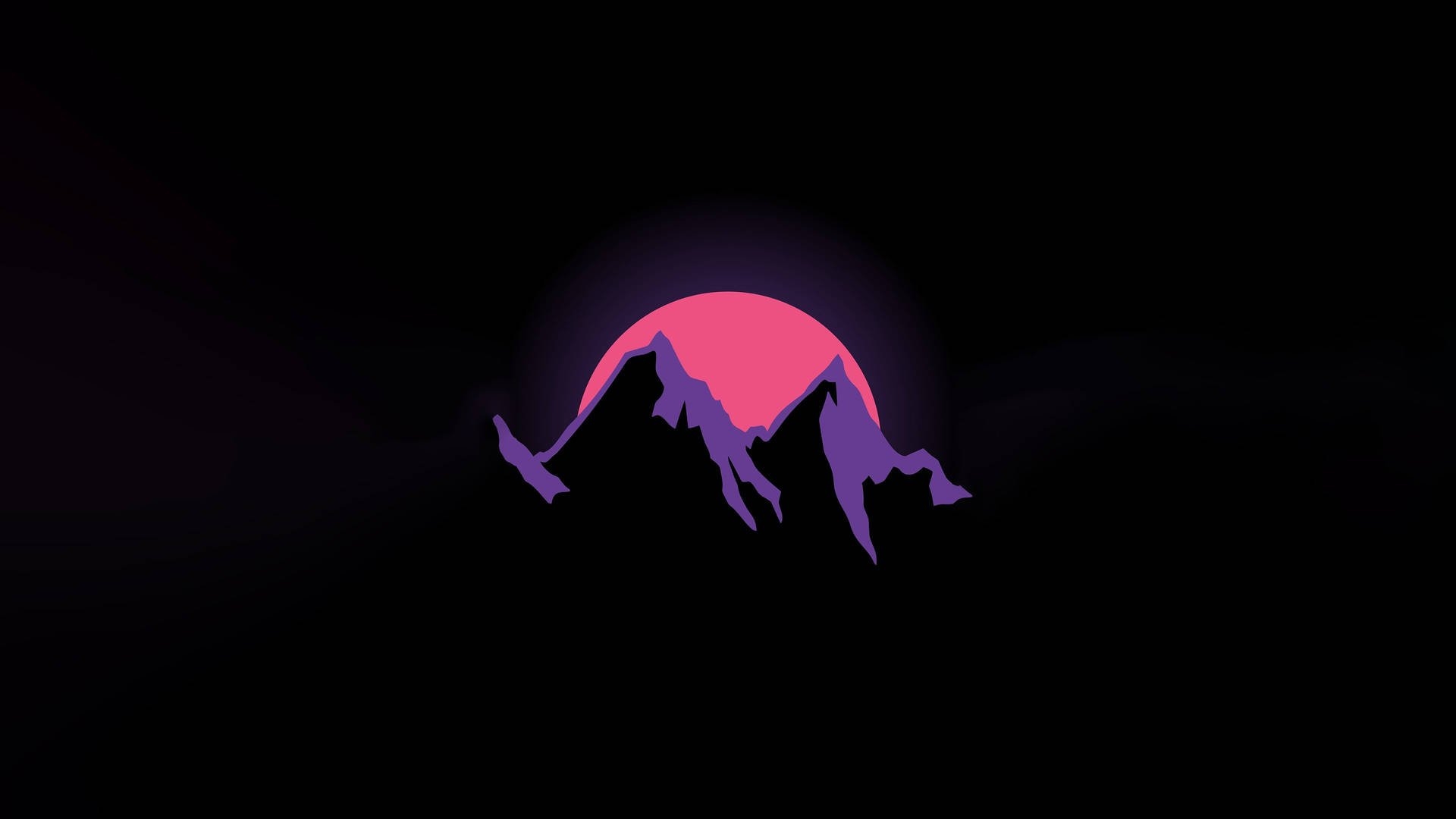 1920x1080 Download Dark Minimalist Mountains And The Moon Wallpaper, Desktop