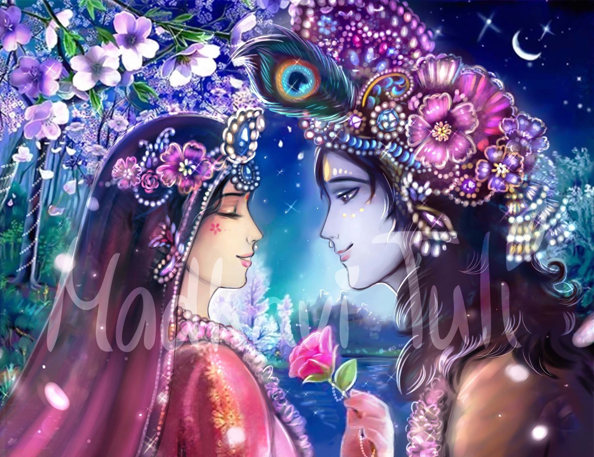 2000x1540 HD File Shri Krishna With Shri Radha, Desktop