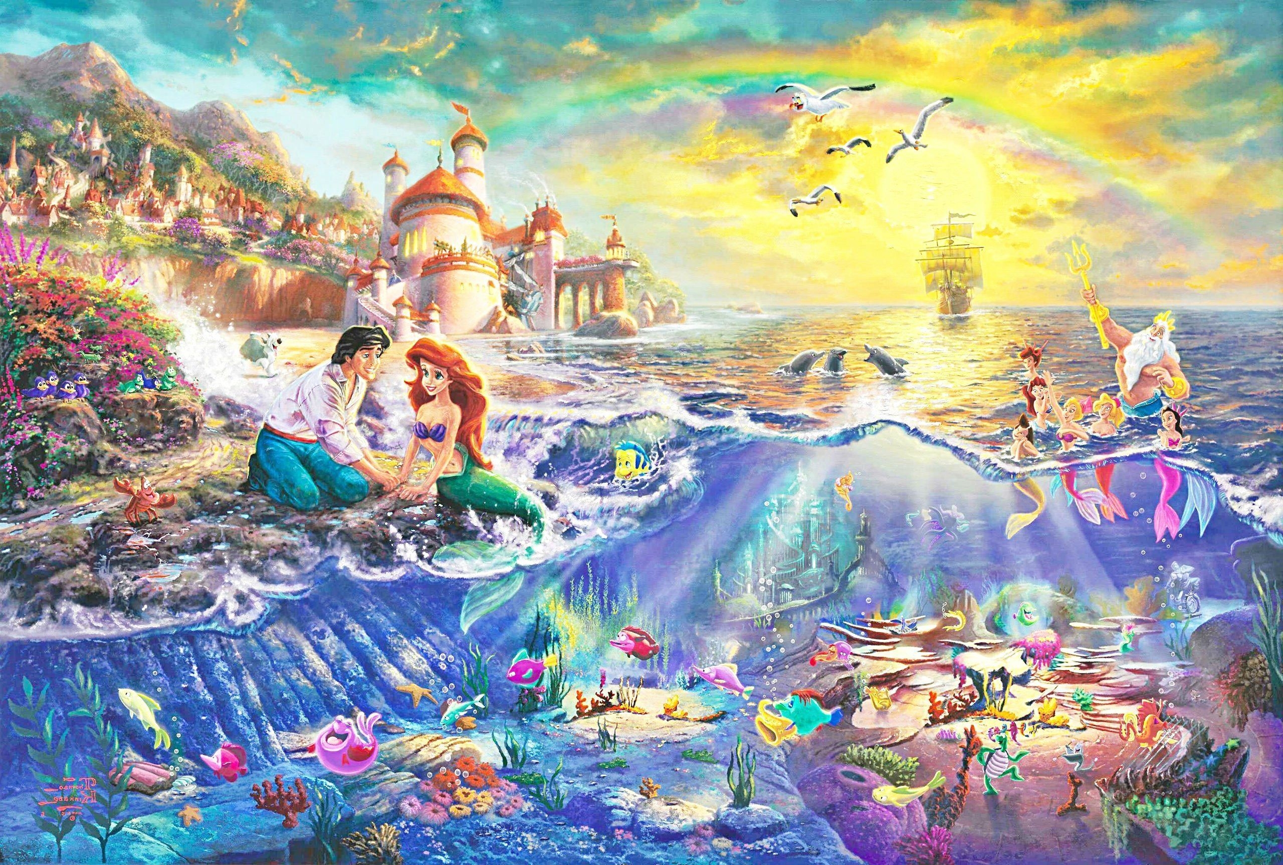 2560x1730 Thomas Kinkade Disney Wallpaper. Princesas disney dibujos, Princesas disney tatuadas, Princesas disney, Desktop