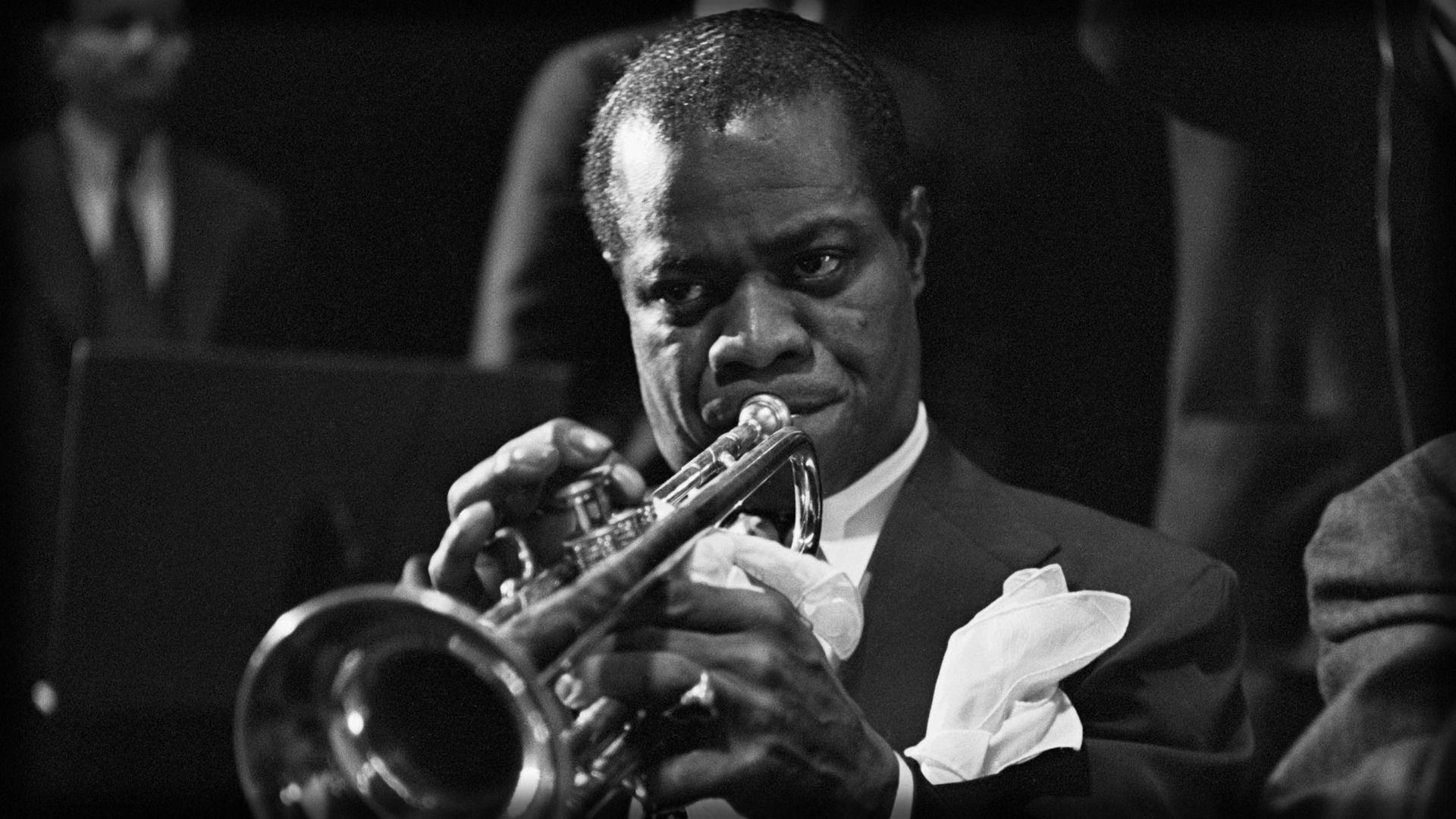 1920x1080 Download wallpaper  louis armstrong, pipe, jacket, ring, Desktop