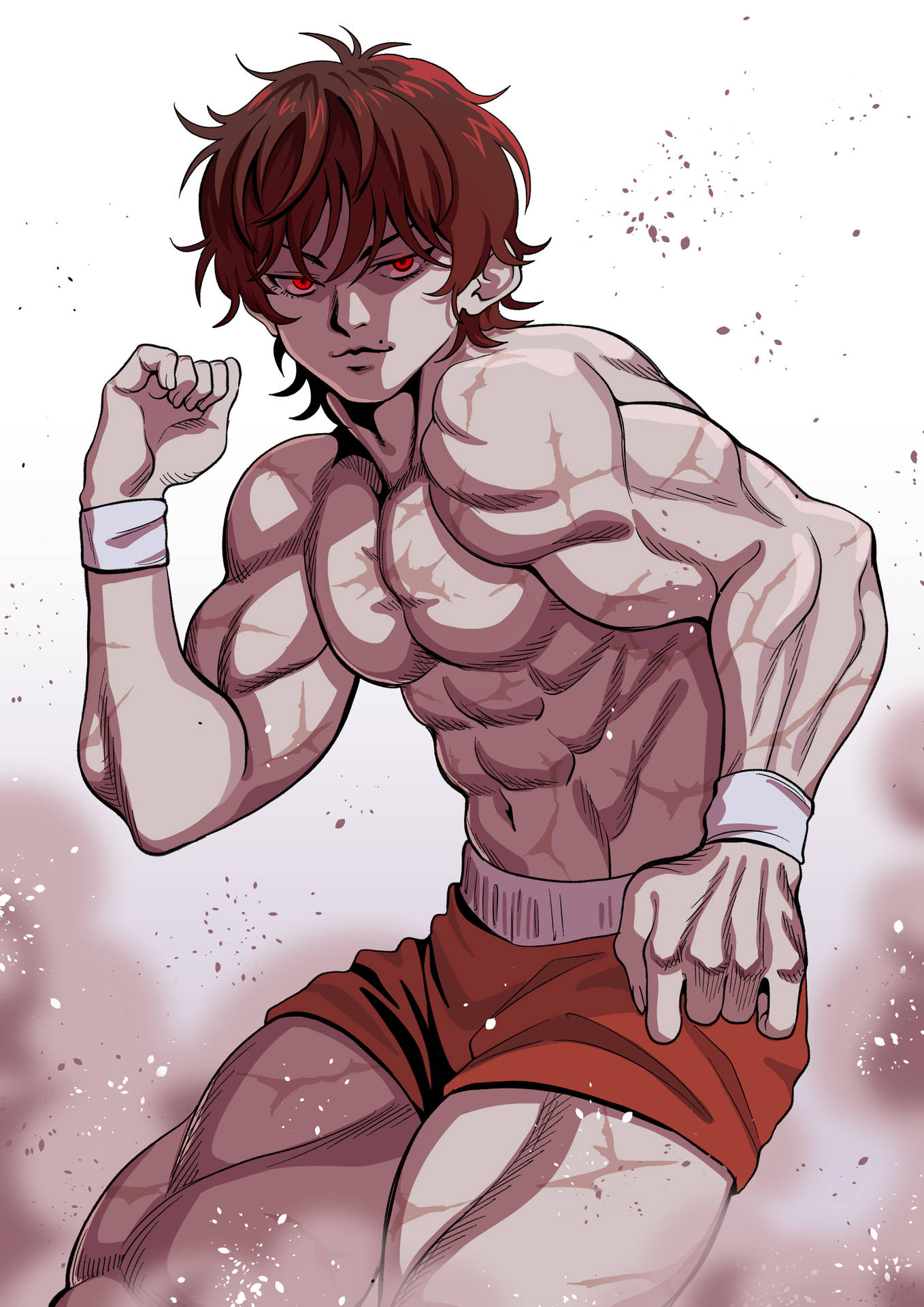 1360x1920 Download Baki Hanma Fighting Pose Art, Phone