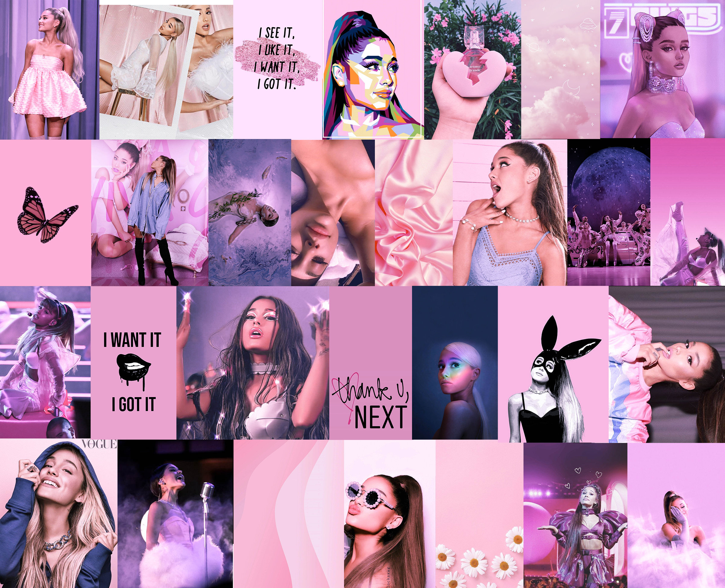 2400x1950 60pc Ariana Grande Pink Download Collage Kit, Desktop