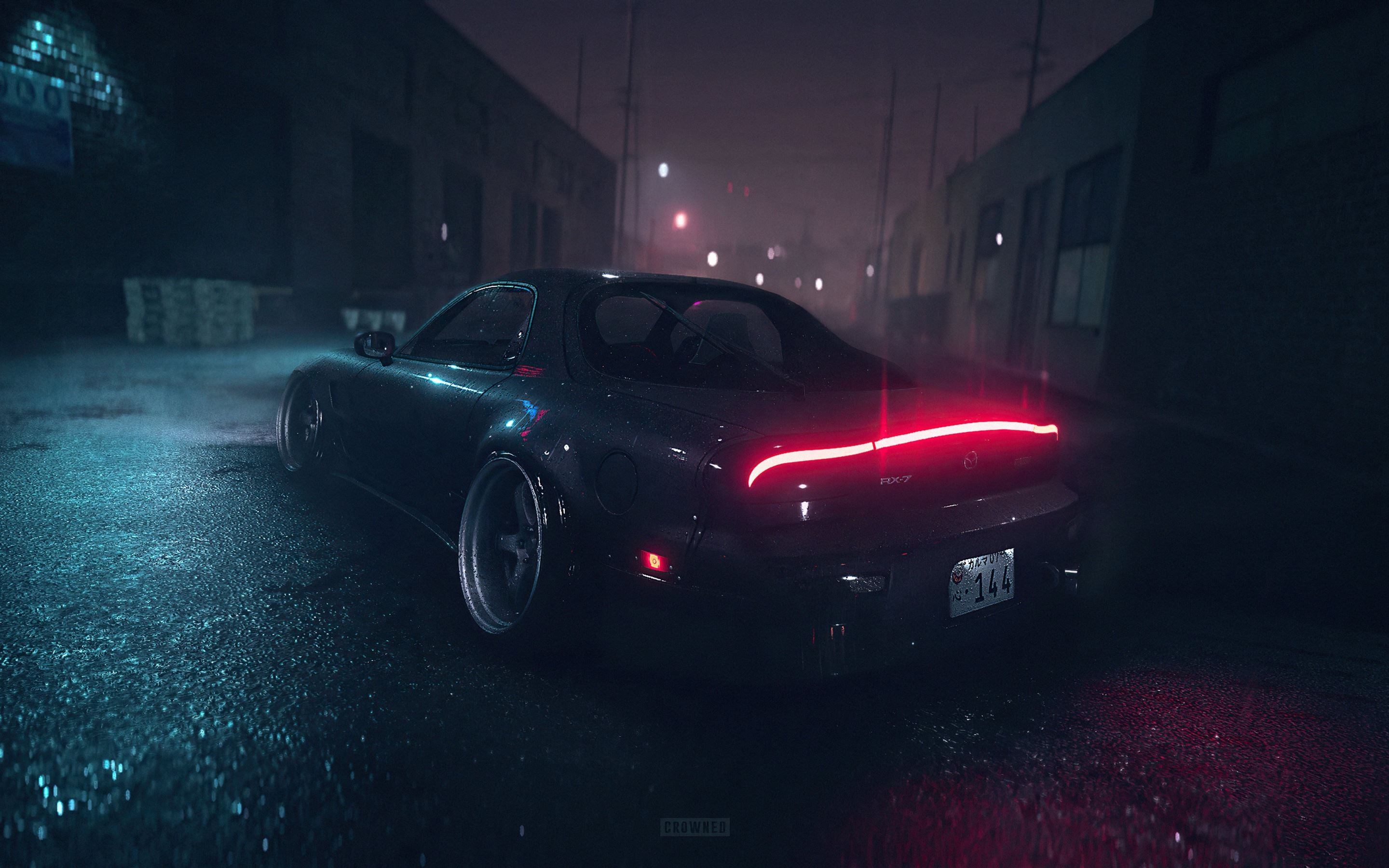 2880x1800 mazda rx7 need for speed rain 4k MacBook Air Wallpaper Download, Desktop