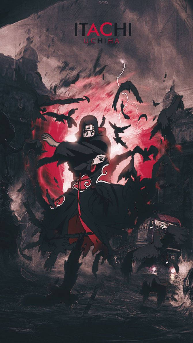 670x1200 Download Itachi Uchiha iPhone With Black Crows Wallpaper, Phone