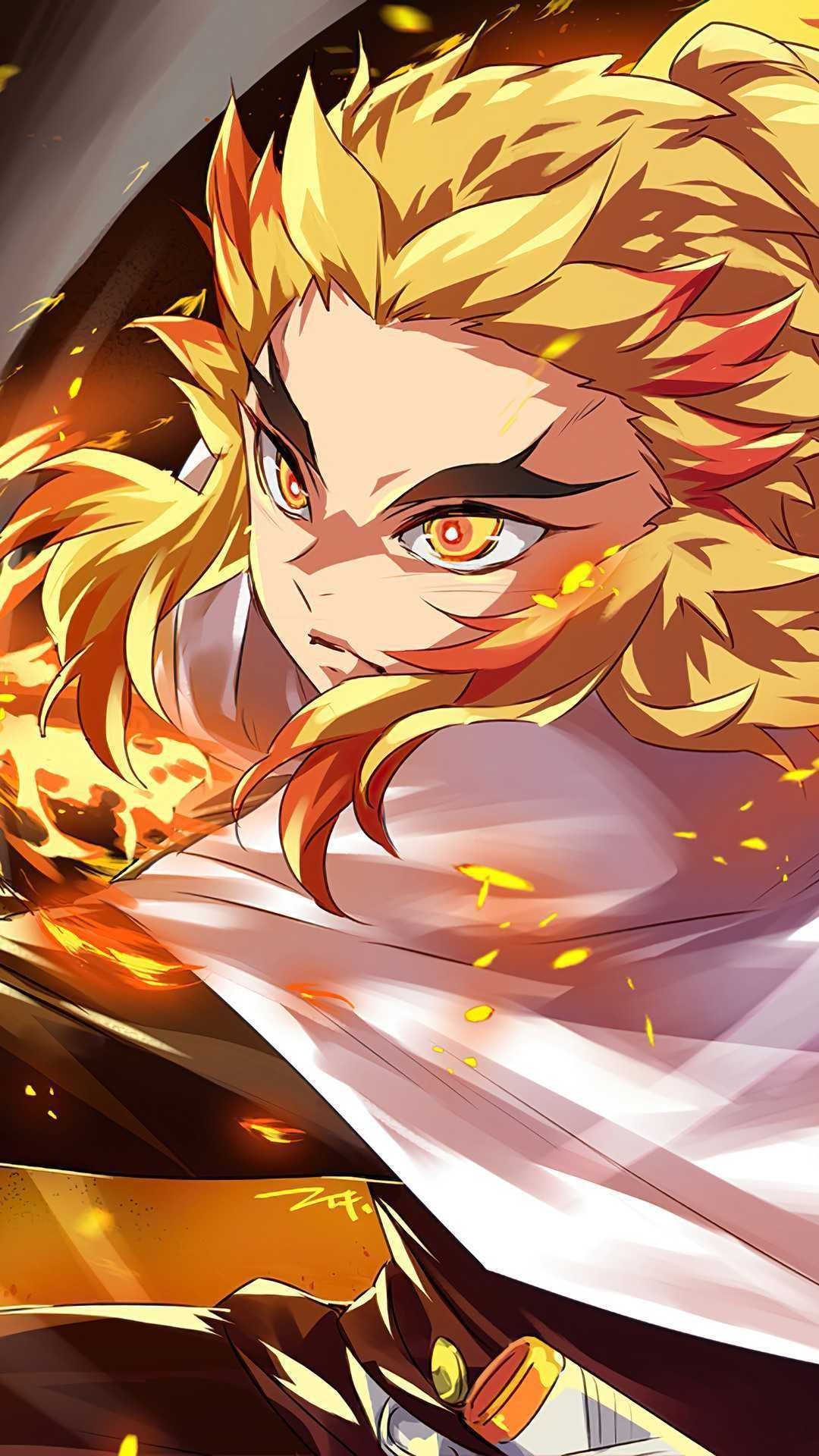 1080x1920 Rengoku Wallpaper, Phone