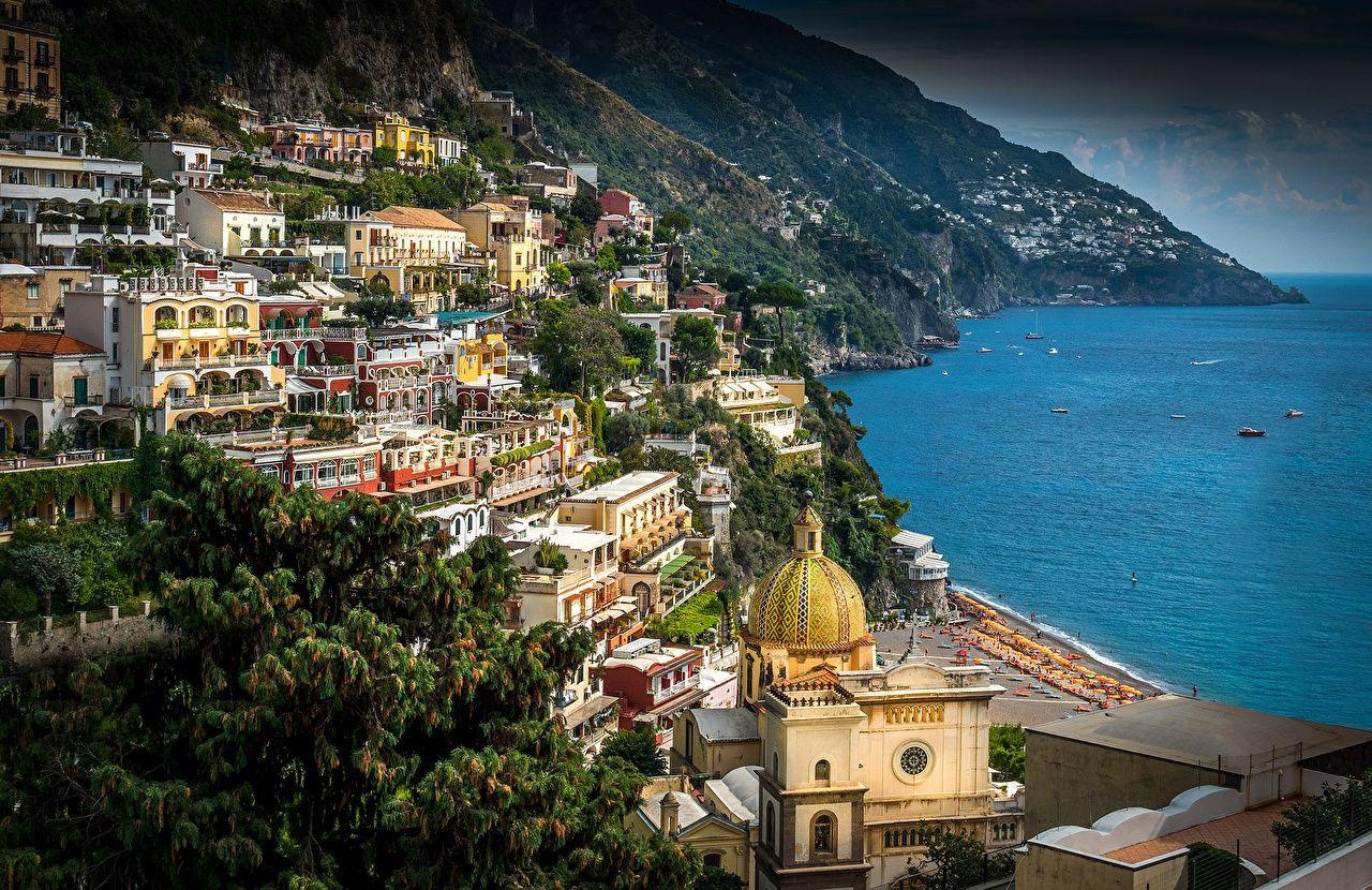 1280x830 Wallpaper Cities Positano Italy Amalfi Coast Houses, Desktop