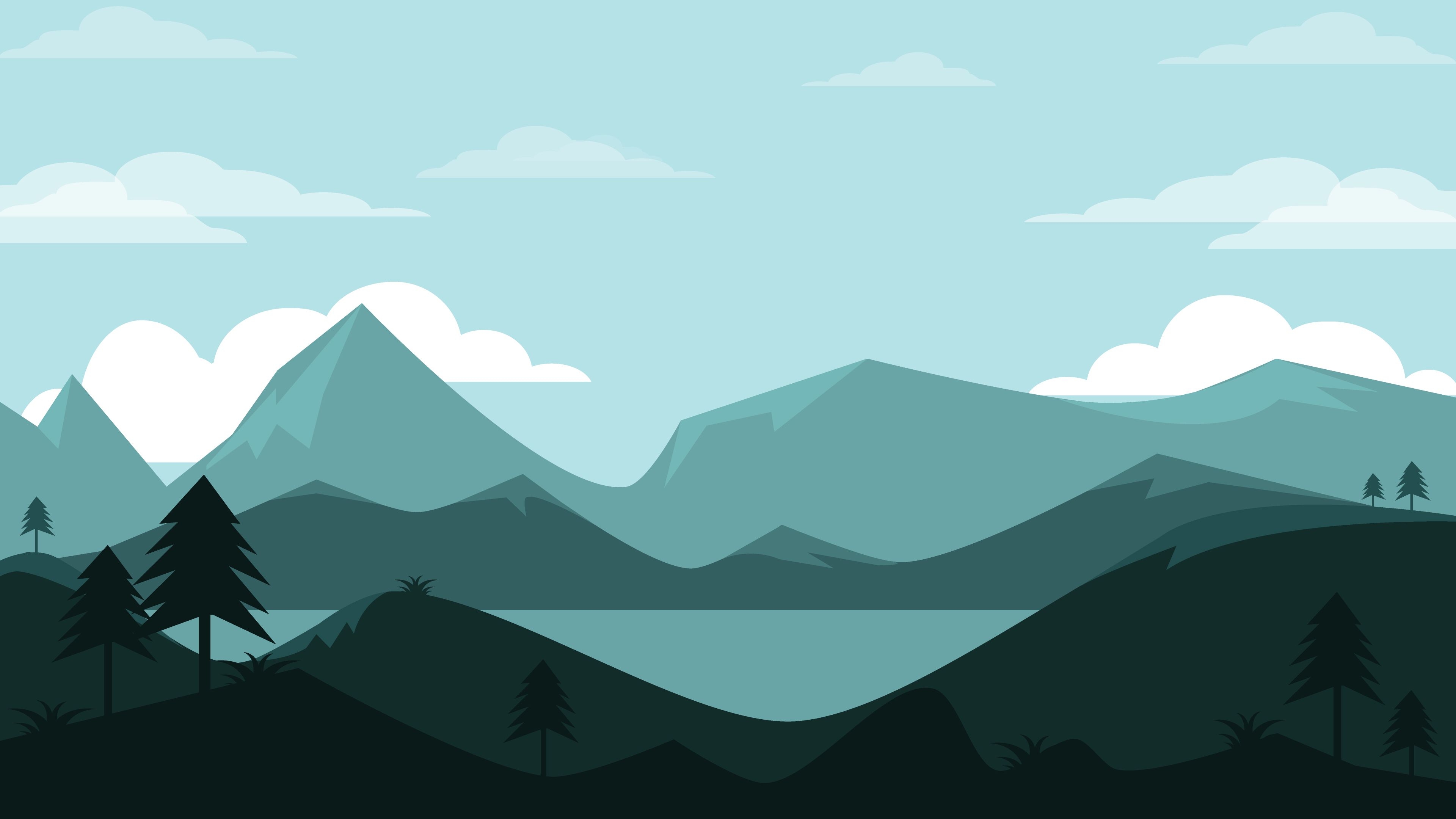 3840x2160 Wallpaper 4k Mountains Landscape Minimal 4K Landscape, Minimal, Desktop