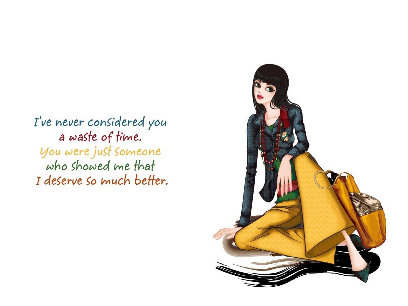 1600x1200 attitude, Qoute, Mood, Love, Sad, Girl, Cartoon, Bokeh Wallpaper, Desktop