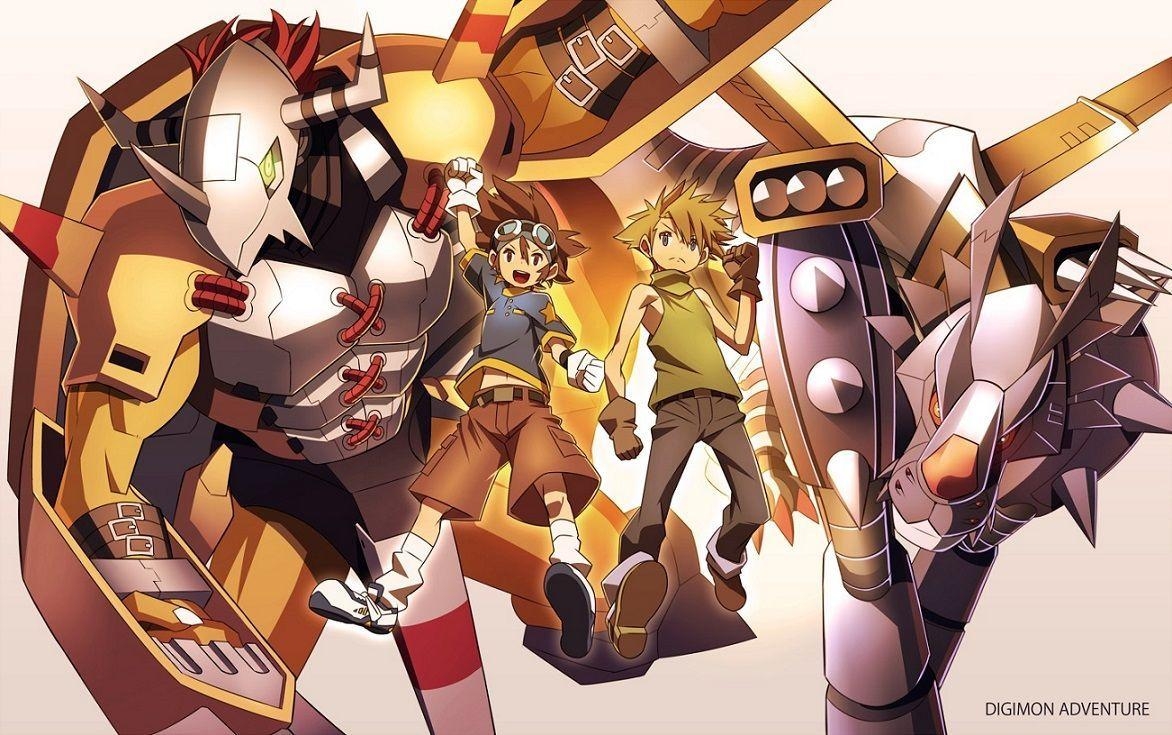 1180x740 Wargreymon, Tai, Matt + Metalgarurumon, Desktop