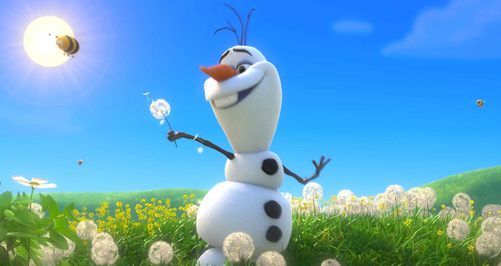 2040x1080 Frozen Olaf In Garden HD Wallpaper For Desktop Background, Desktop