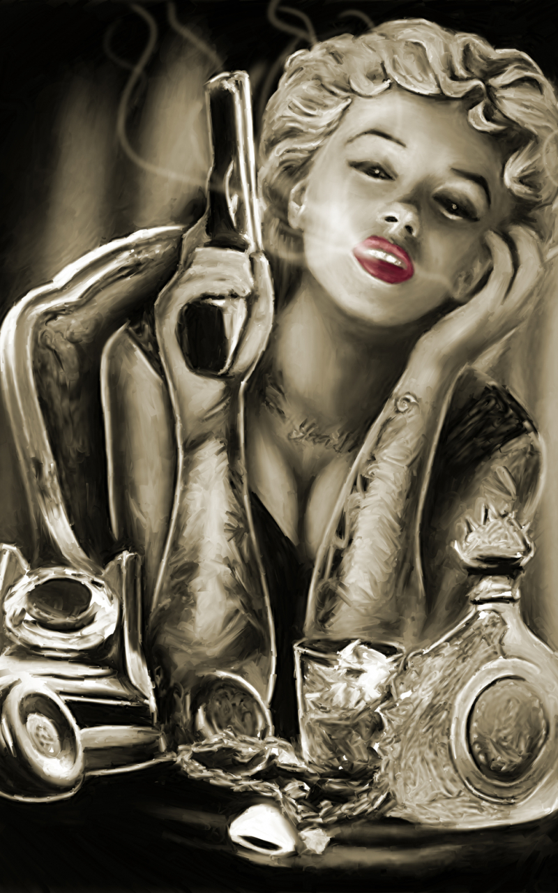 800x1280 Free download Marilyn Monroe Drawings Gangster for [1240x1612] for your Desktop, Mobile & Tablet. Explore Marilyn Monroe Gangster Wallpaper. Tattooed Marilyn Monroe Wallpaper, Phone