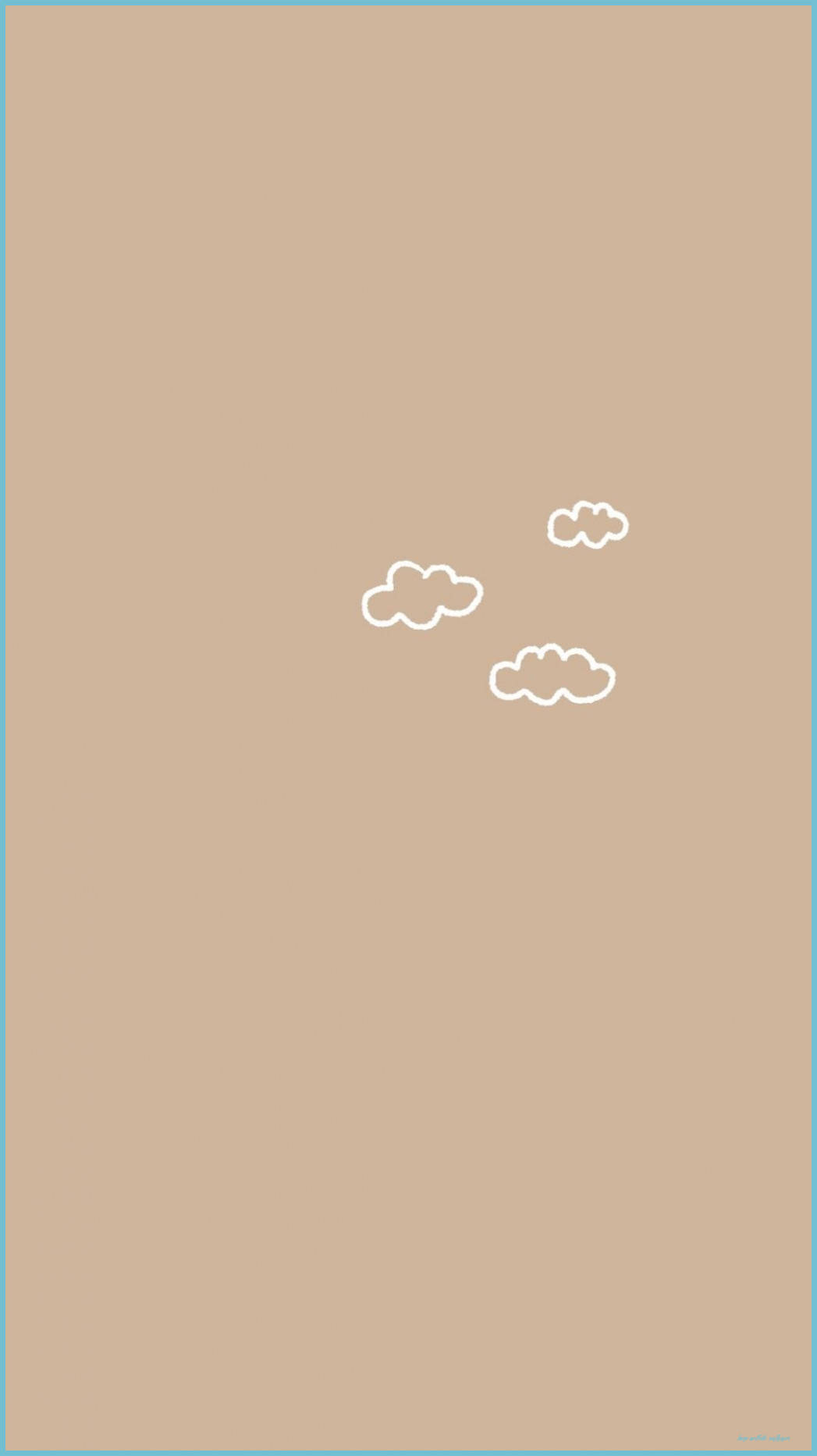 1050x1870 Download White Clouds On Beige Brown Aesthetic Wallpaper, Phone