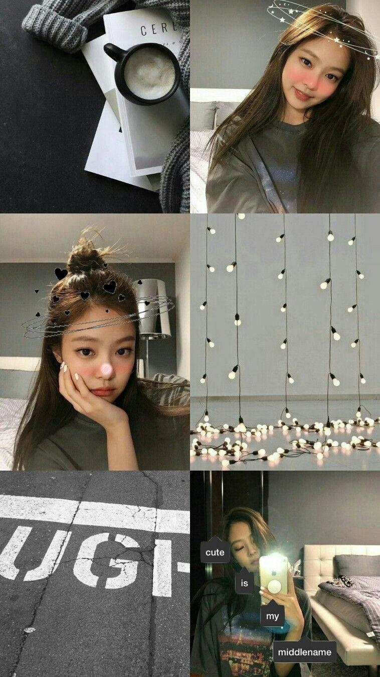 760x1350 gray aesthetic wallpaper jennie of blackpink. my kpop edits, Phone