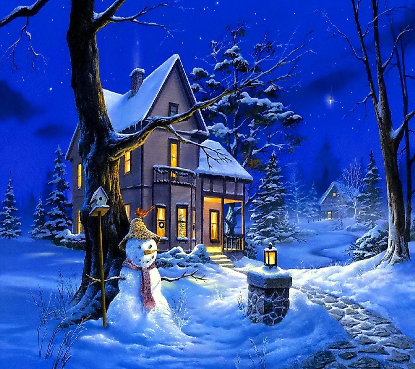 1440x1280 Christmas Night Wallpaper download. mobilclub, Desktop