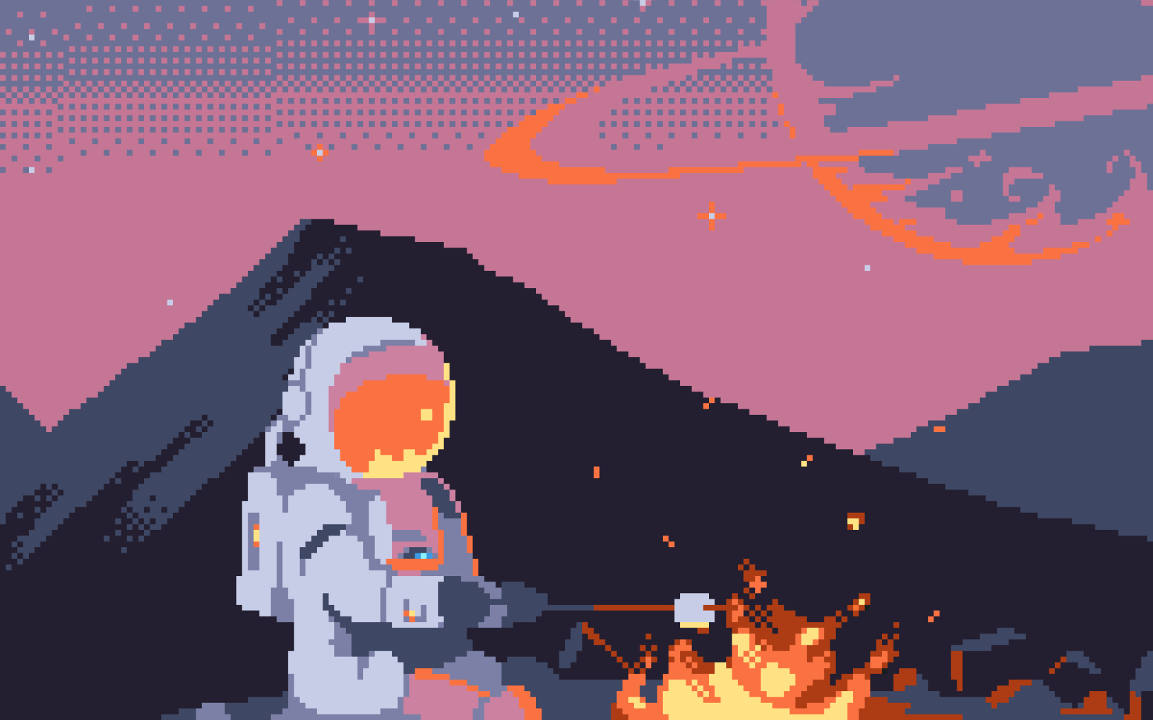 1680x1050 General  Pixelated Pixel Art Pixels 8 Bit Space Astronaut, Desktop