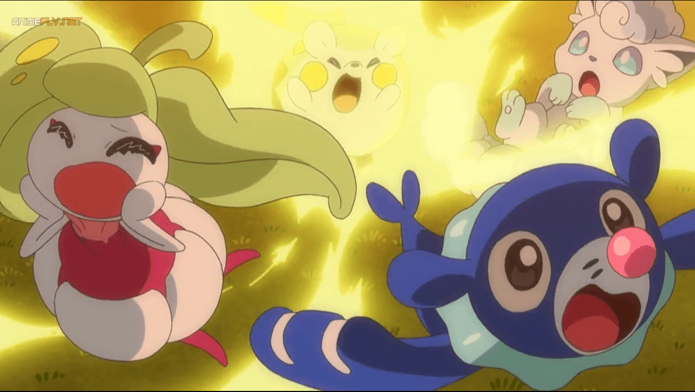 1360x770 steenee, popplio, togedemaru y shiron (vulpix alola). pokemon, Desktop