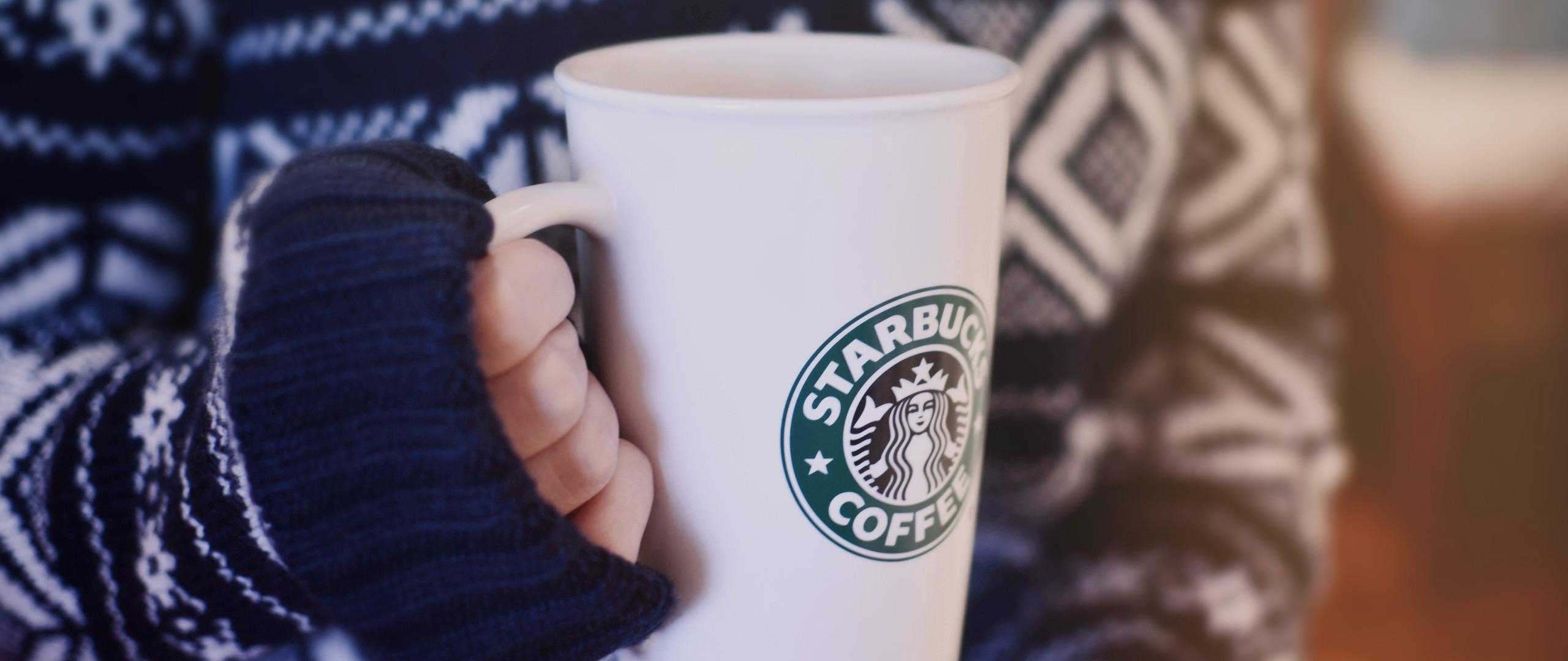 2560x1080 Download wallpaper  cup, coffee, hands, sweater, Dual Screen