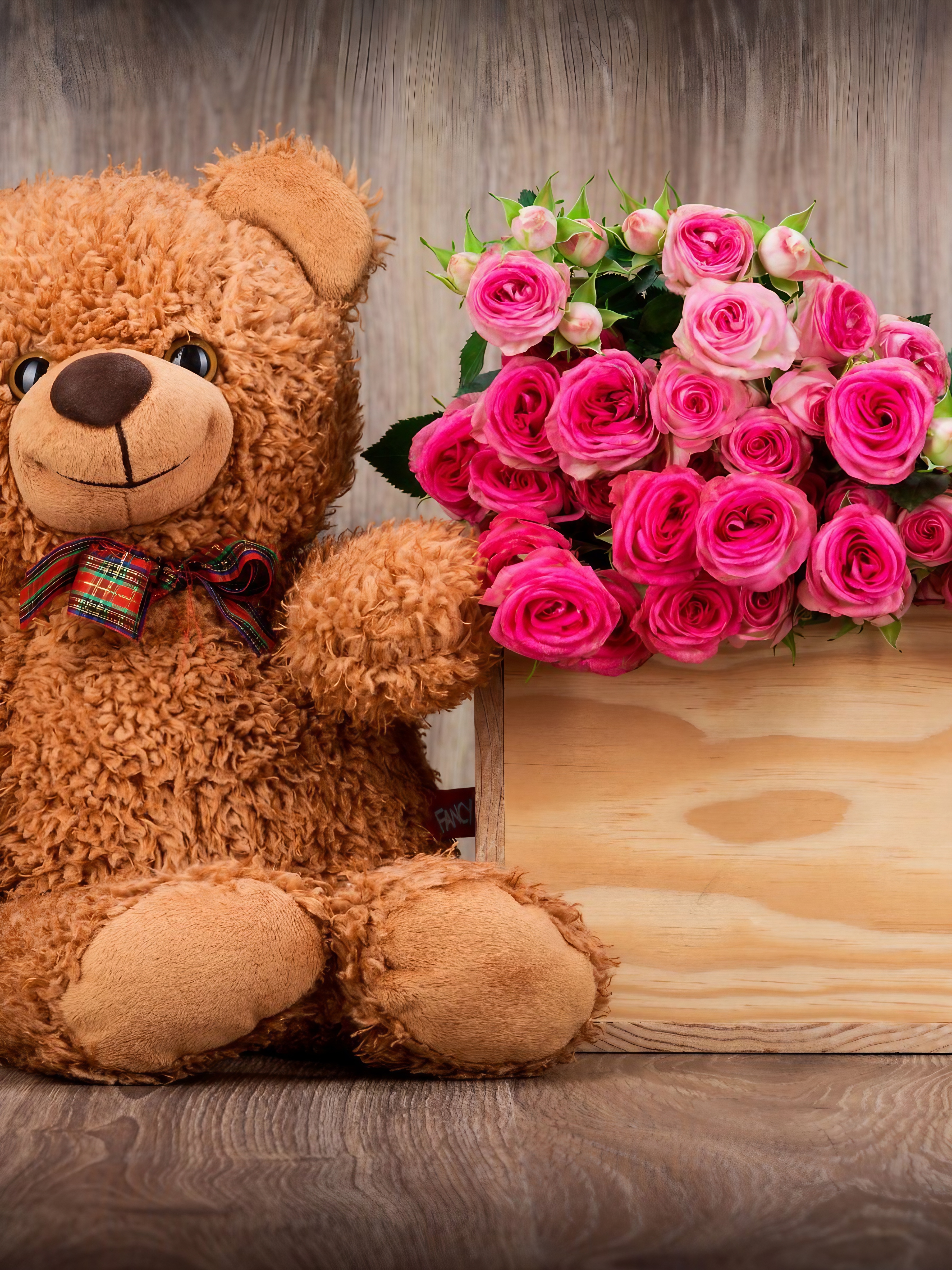 3600x4800 Happy teddy bear Wallpaper Download, Phone