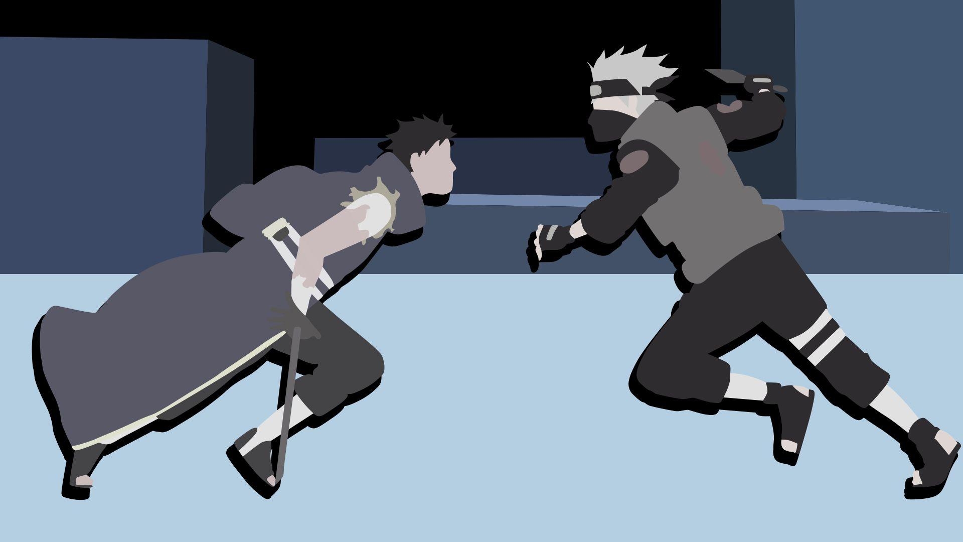 1920x1080 Minimalist Kakashi vs Obito HD Wallpaper, Desktop