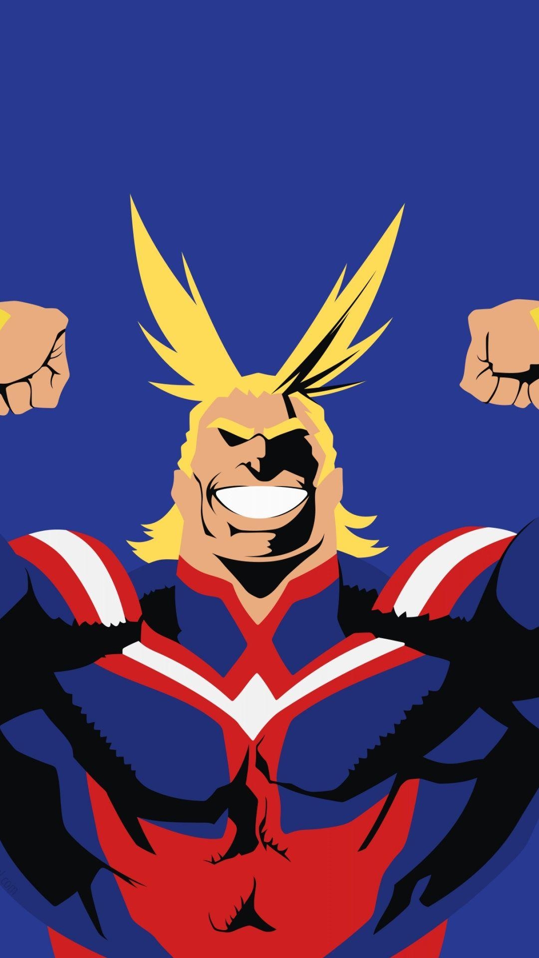 1080x1920 Anime boy, All Might, minimal, artwork wallpaper. Marvel spiderman art, Hero wallpaper, Superhero wallpaper, Phone