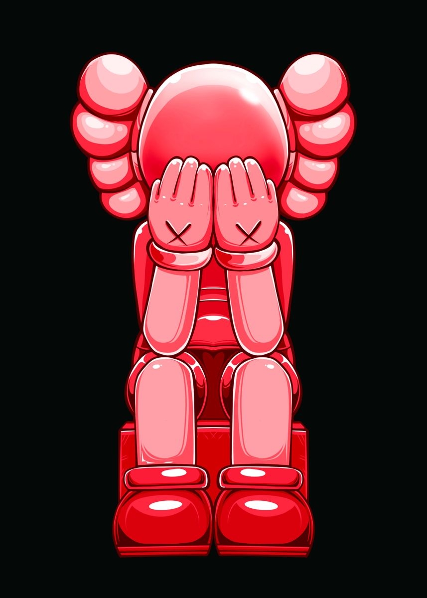 860x1200 Red kaws ' Poster, Phone