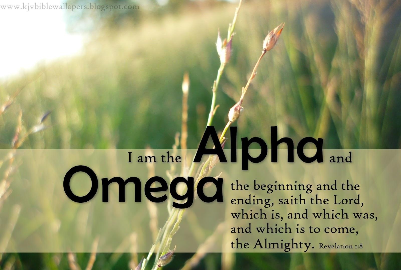 1600x1080 KJV Bible Wallpaper: Revelation 1:8 Alpha and Omega, Desktop