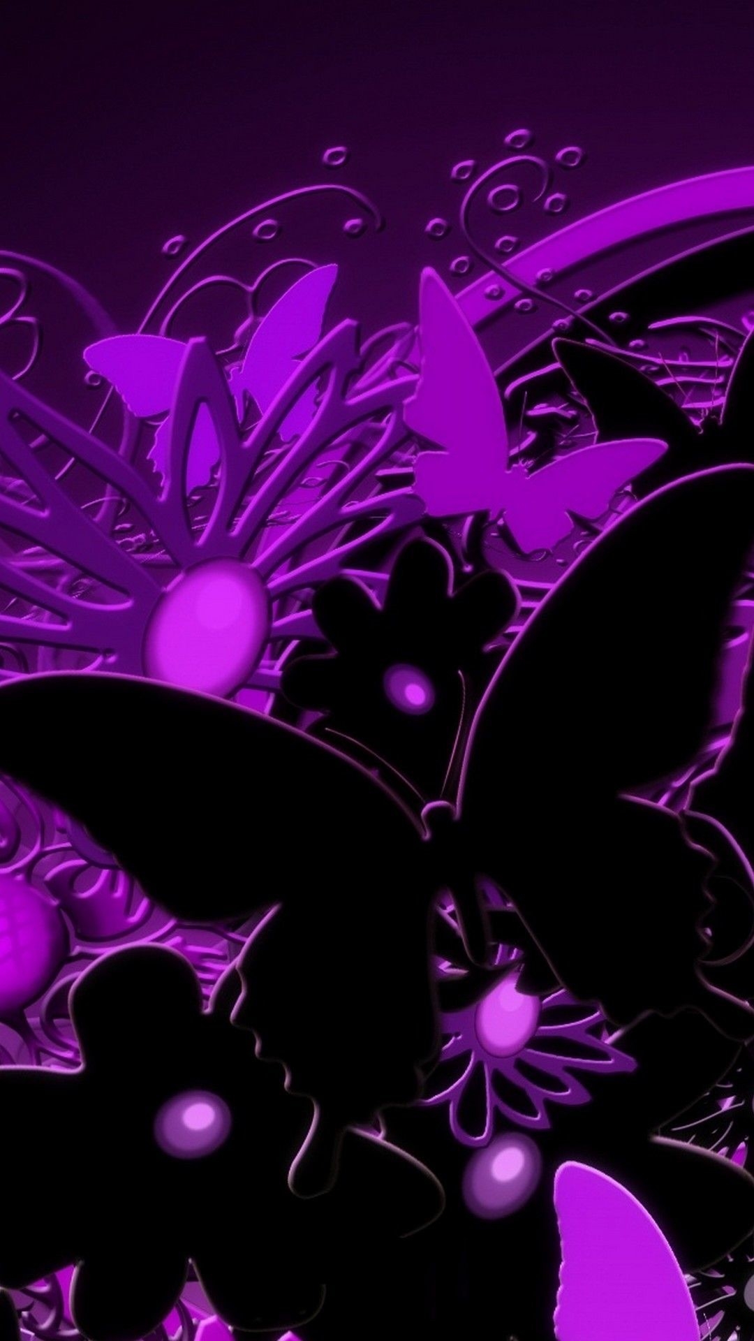 1080x1920 1080x 3D Purple Butterfly iPhone Wallpaper And Purple Butterflies, Phone