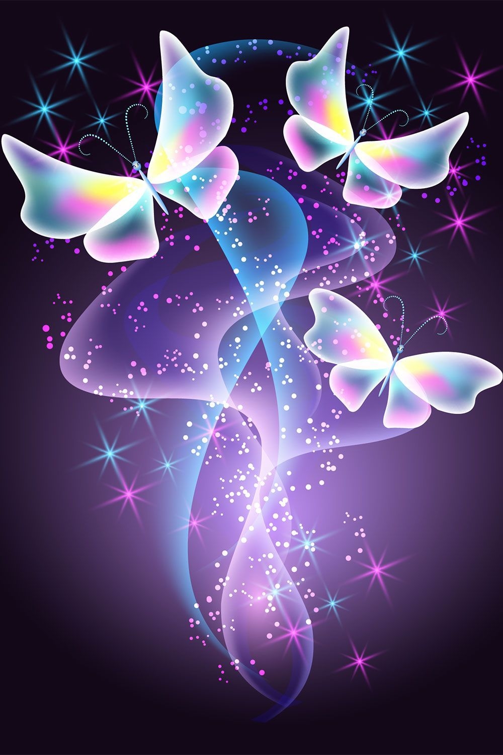 1000x1500 Neon Butterfly Wallpaper Free Neon Butterfly Background, Phone