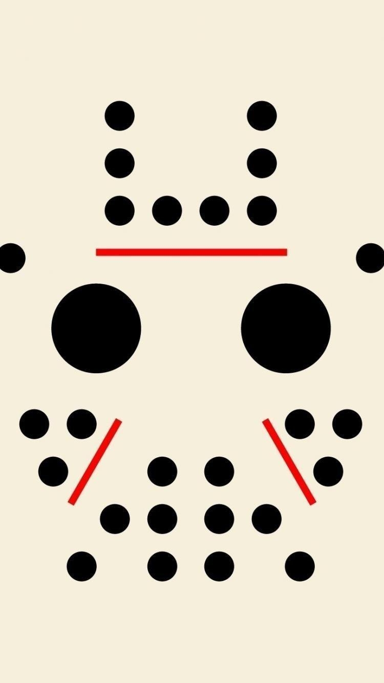 750x1340 Minimalistic friday the 13th dots jason voorhees faces wallpaper, Phone