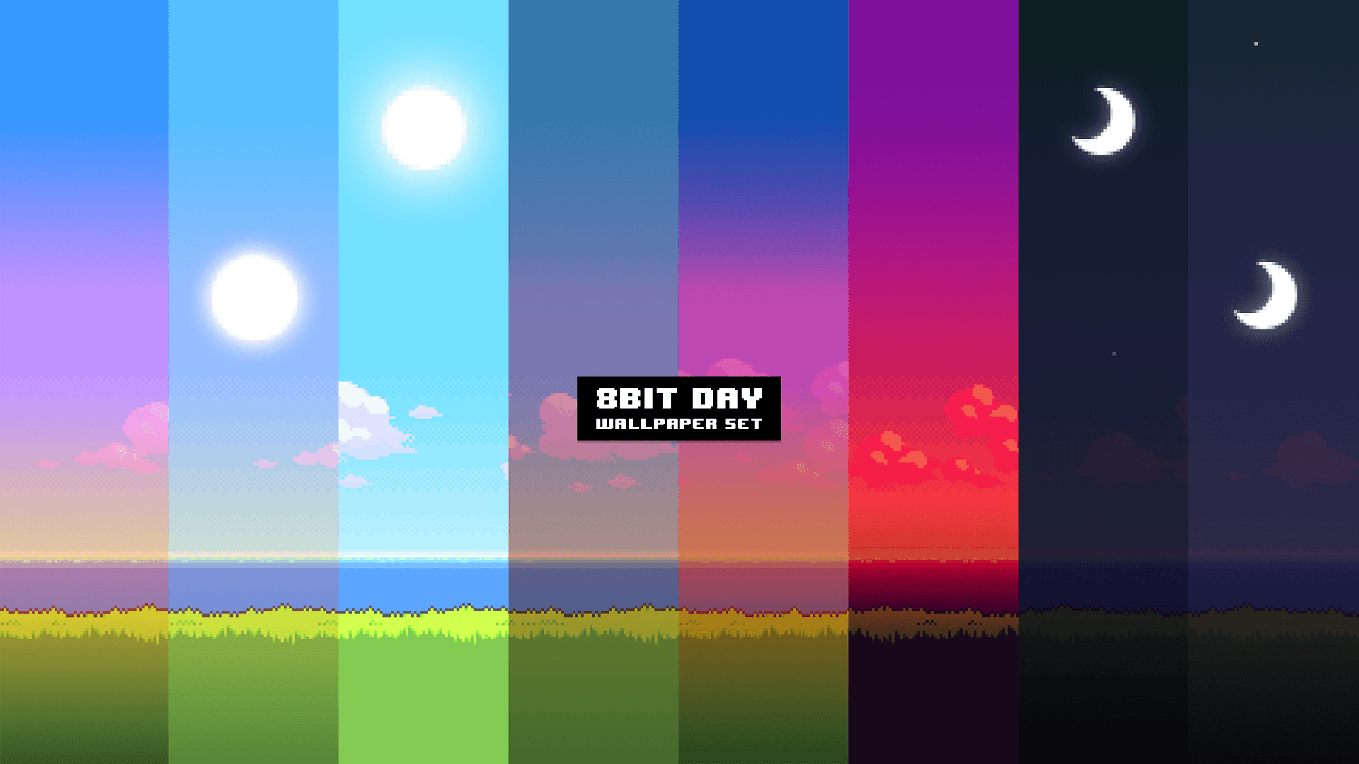 1920x1080 UPDATE: New version of the '8Bit Day' Wallpaper Set. Pixel wallpaper, Desktop