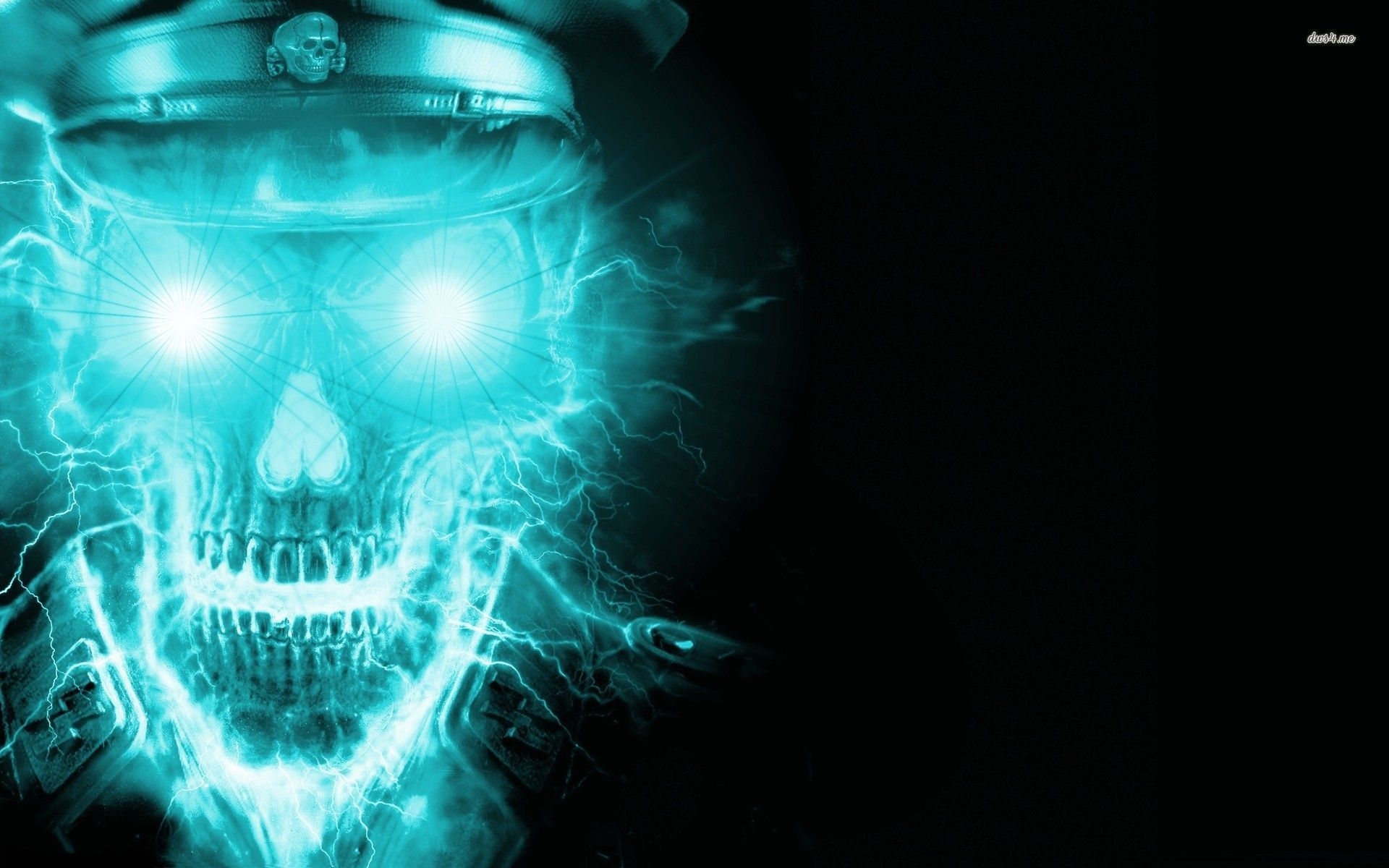 1920x1200 Blue Skull Background, Desktop