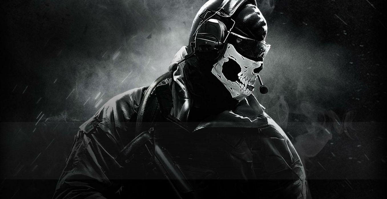 1360x700 Call Of Duty Ghosts military warrior soldier weapon gun dark skull mask wallpaperx900, Desktop