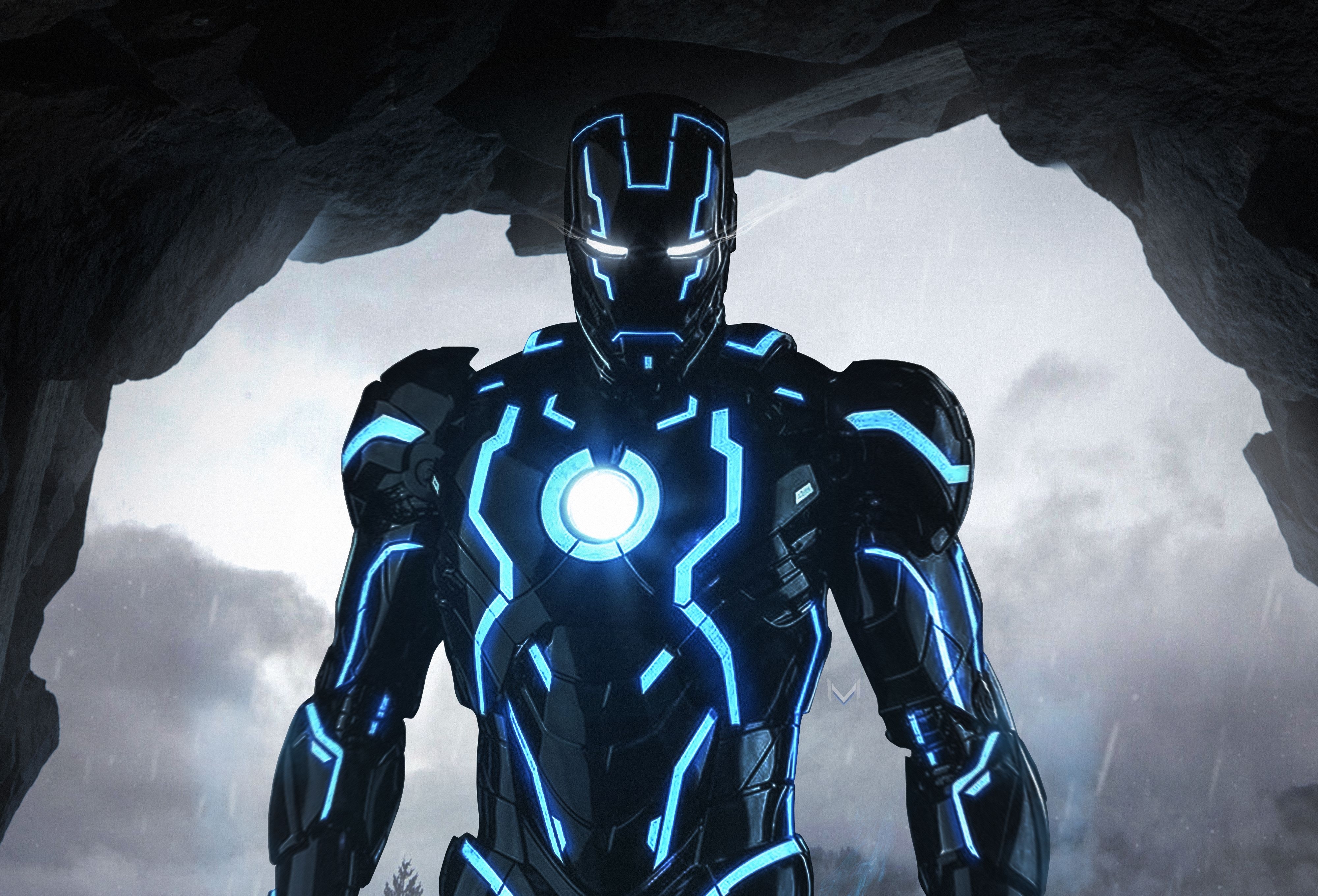 4000x2720 #Iron Man, K, #Armor, #Neon. Mocah HD Wallpaper, Desktop