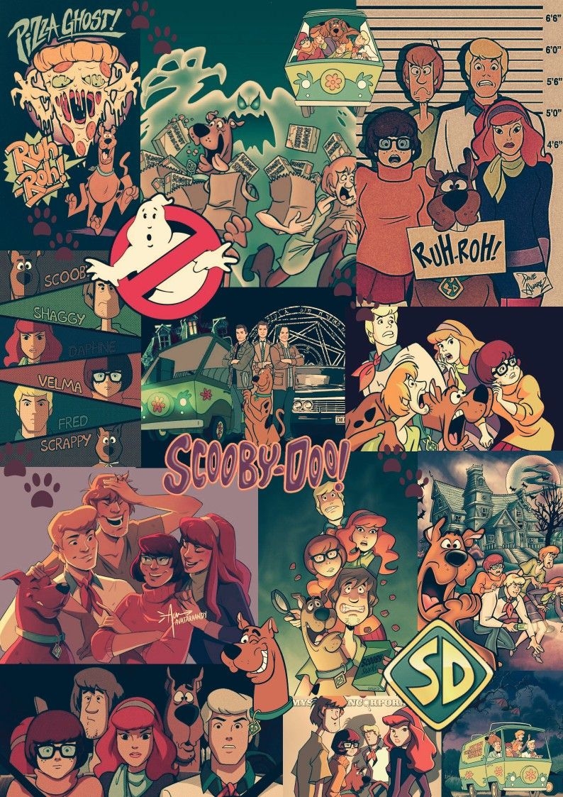 800x1130 Scooby doo. Vintage posterler, Art deco posterler, Disney çizimleri, Phone