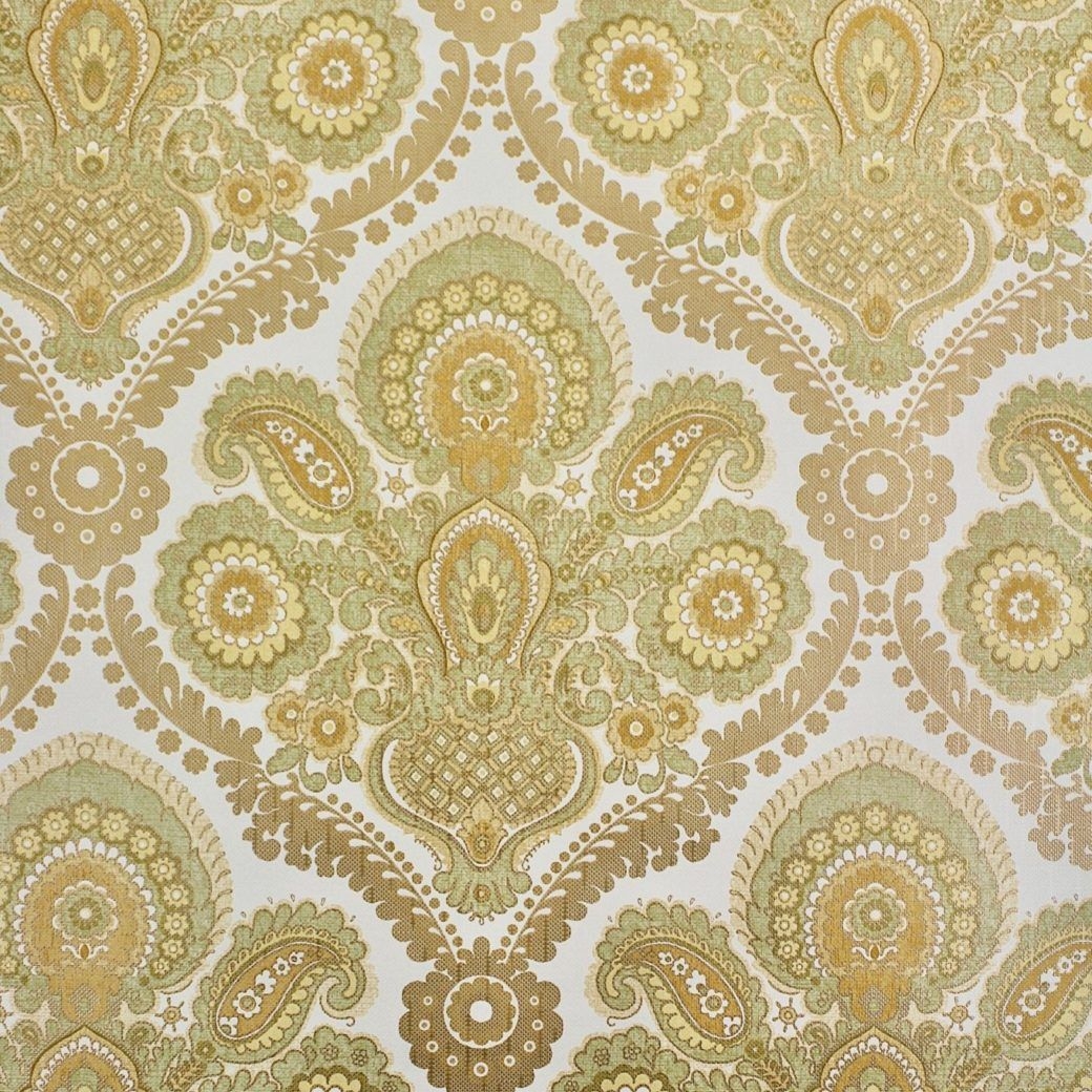 1040x1040 Vintage Wallpaper Shop. Green and Gold Damask Wallpaper, Phone