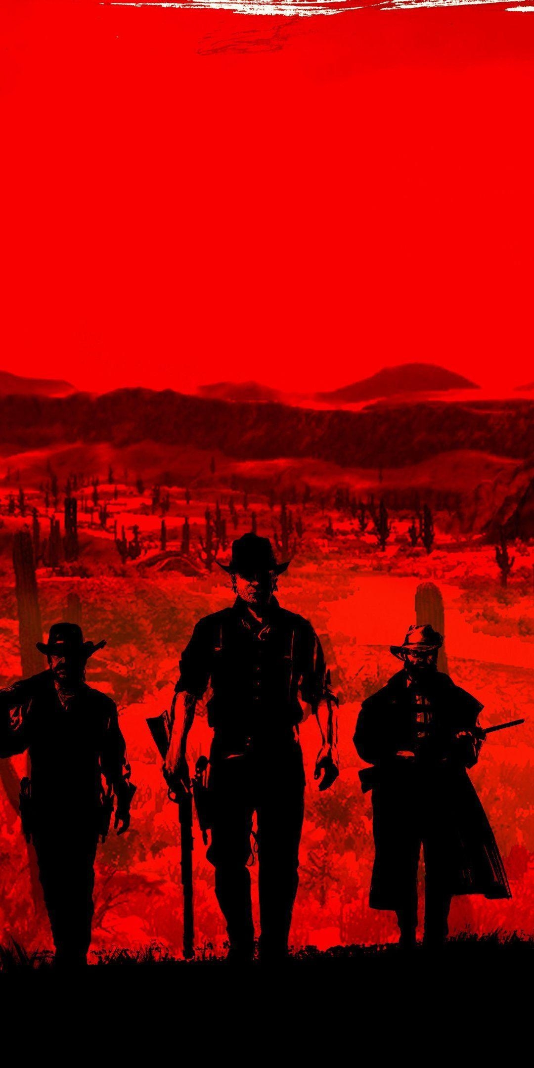 1080x2160 Red Dead Redemption poster, red,  wallpaper. Video Game, Phone