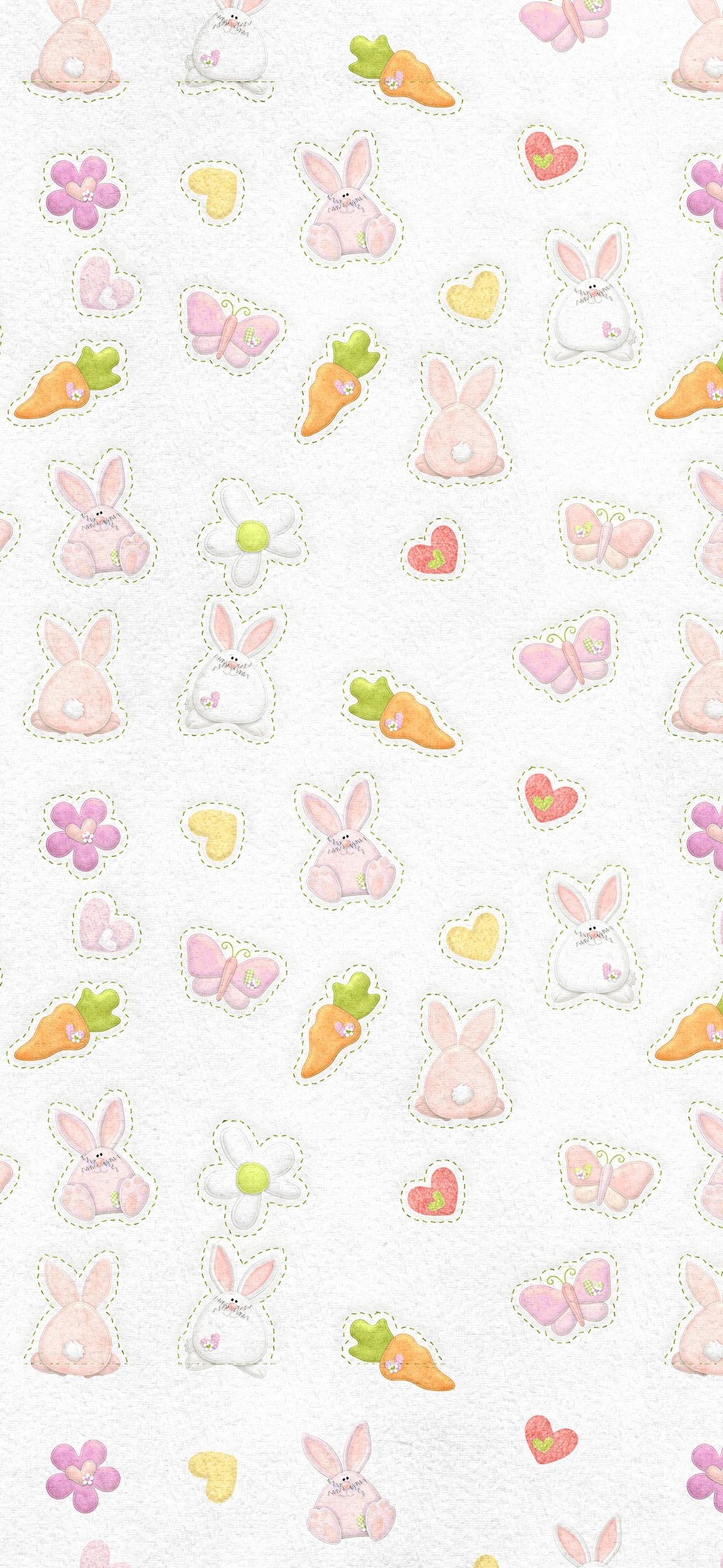 1130x2440 iPhone X wallpaper. cute rabbit chracter pattern, Phone