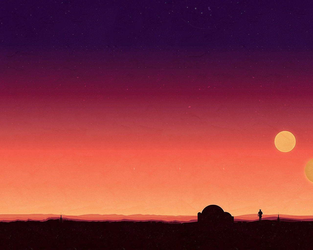 1280x1030 Tatooine Sunset, Desktop